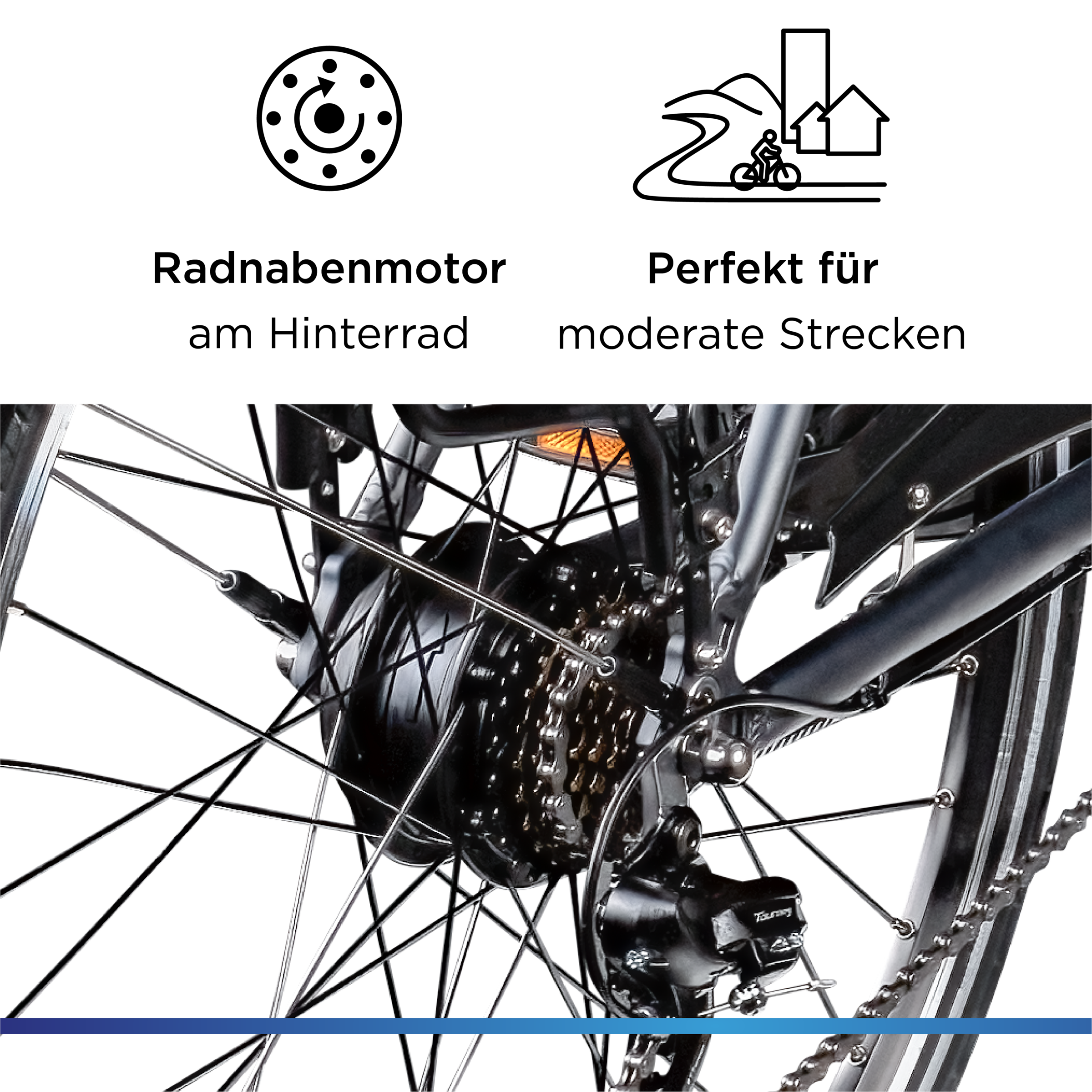 Zündapp »Green 7.7 Herren« 21 Gang Shimano Tourney Schaltwerk Kettenschaltung Heckmotor 250 W Pedelec, Elektrofahrrad für Damen u. Herren