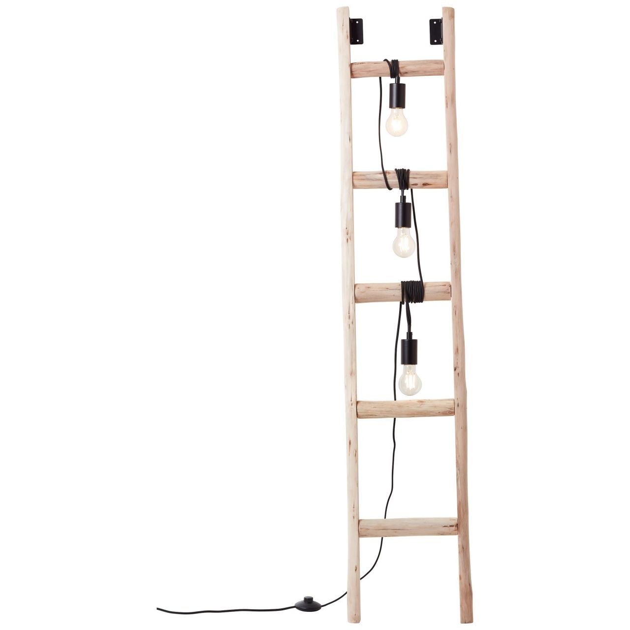 Brilliant Stehlampe »Ladder«, 3 flammig-flammig, 158 cm Höhe, 3 x E27, Holz/ Metall, schwarz/holz online kaufen | mit 3 Jahren XXL Garantie