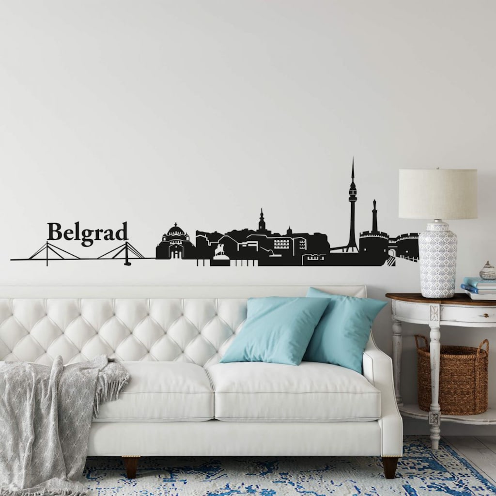 Wall-Art Wandtattoo »XXL Stadt Skyline Belgrad 120cm«, (1 St.)