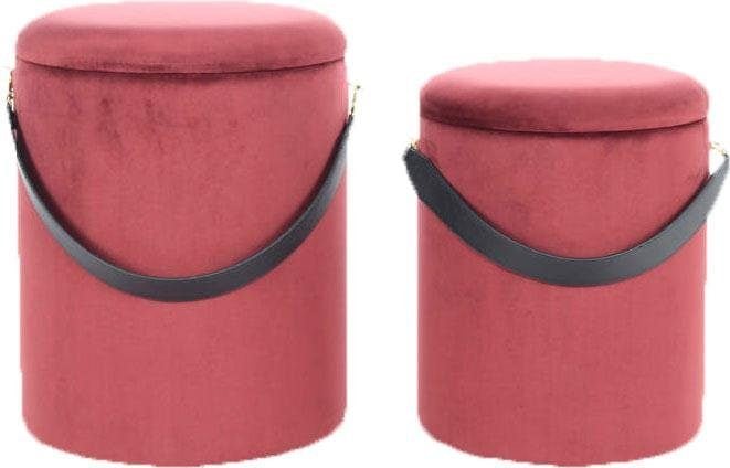 Kayoom Hocker »Arabella 125 2er-Set, abnehmbare Sitzfläche, Lagerfläche im Inneren«, (Set, 2 St.), stapelbar, gepolstert, mit Stauraum, runde, moderne Form