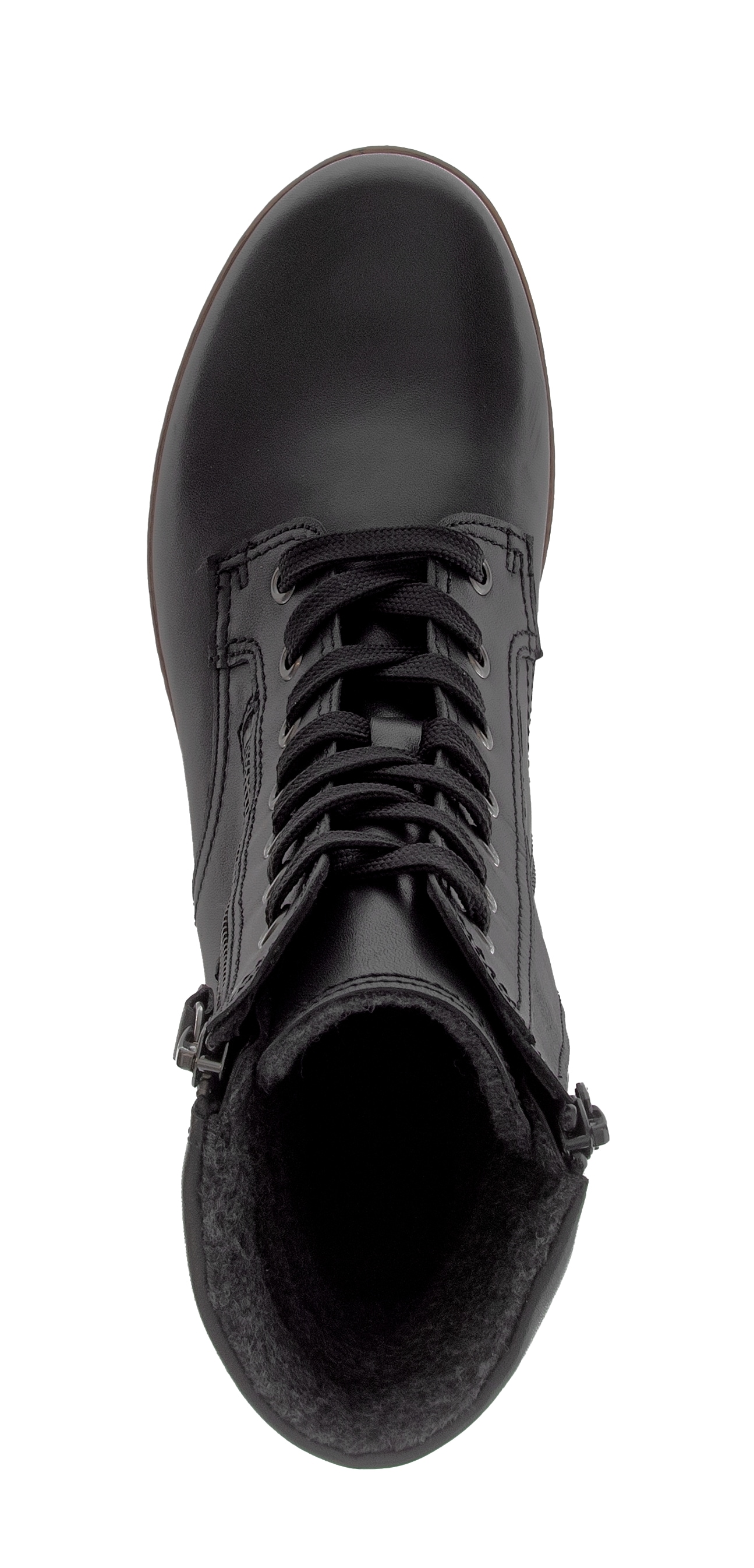 Gabor Schnürstiefelette  , Blockabsatz, Schnürboots mit Zierreißverschluss an der Außenseite