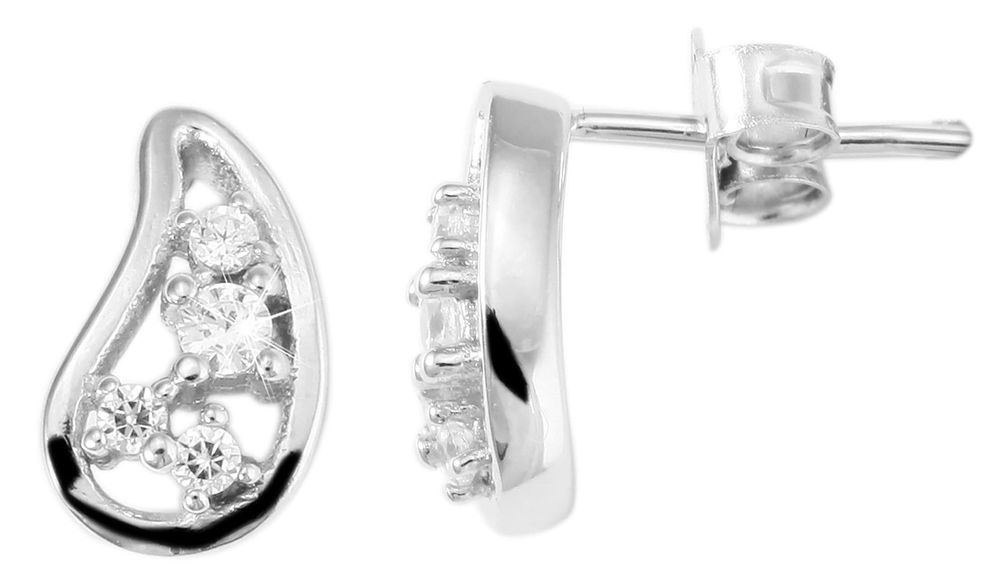 Adelia´s Paar Ohrstecker »Damen Ohrringe ¿ Ohrstecker aus 925 Silber mit Zirkonia«