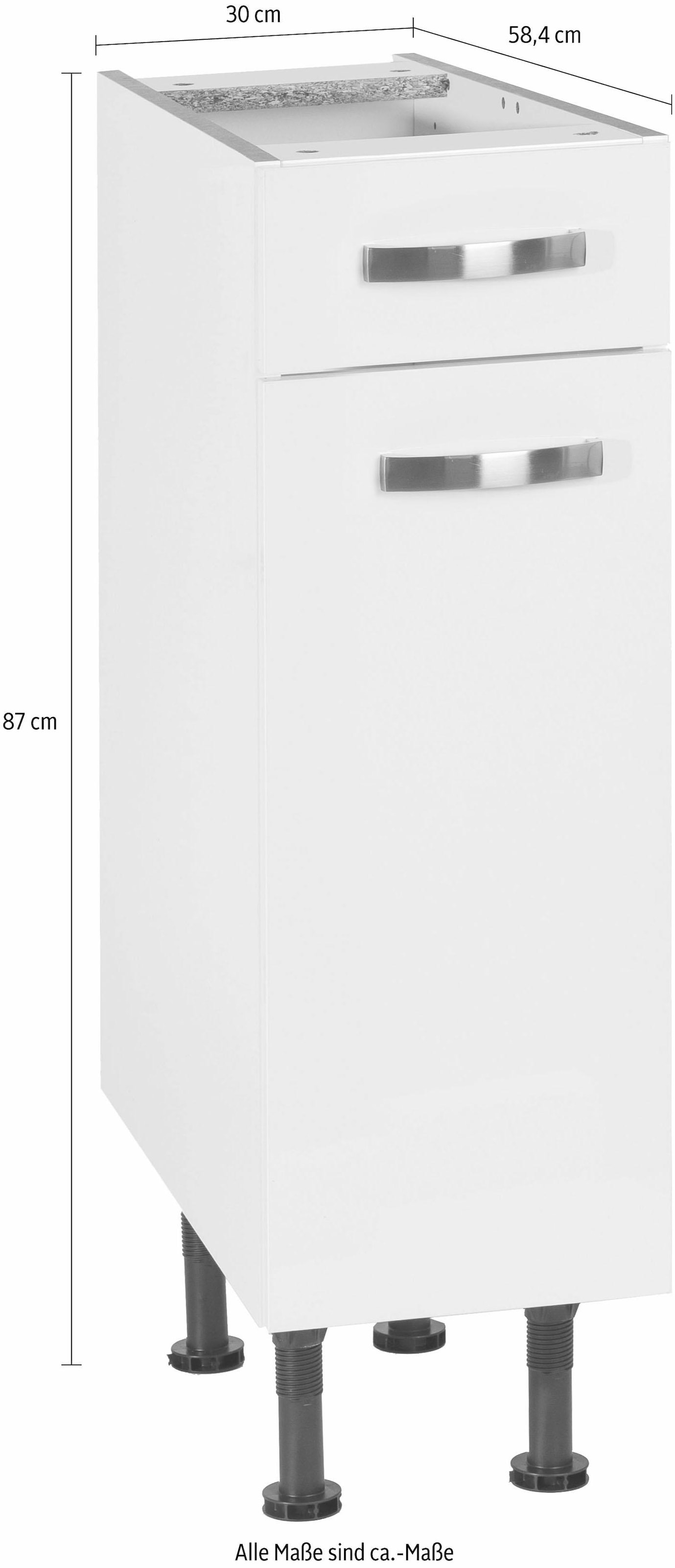 KOCHSTATION Unterschrank »KS-Cara« Breite 30 cm, mit Vollauszug und Soft-Close-Funktion