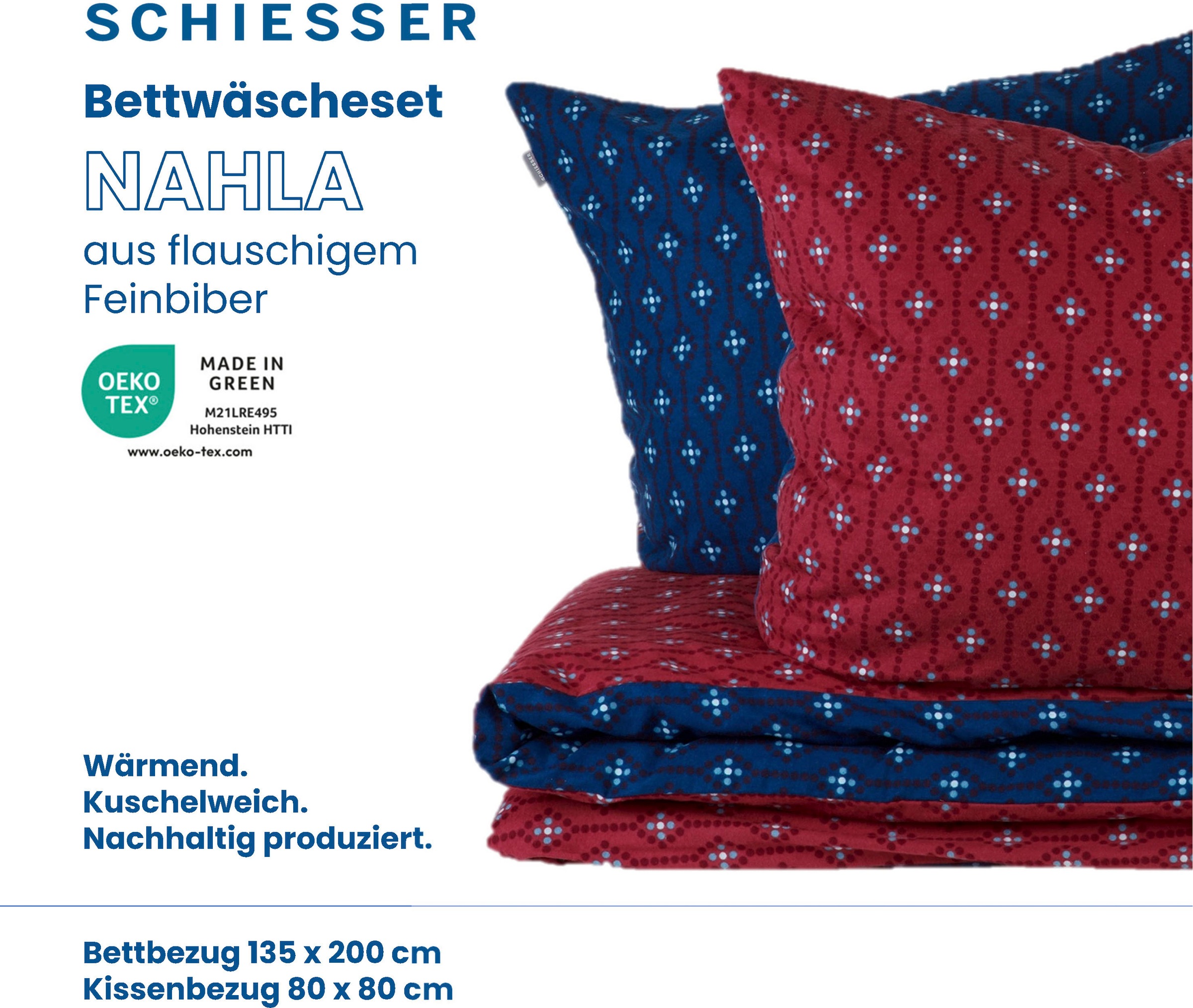 Schiesser Wendebettwäsche »Nahla«, (2 tlg.), Grafische Muster