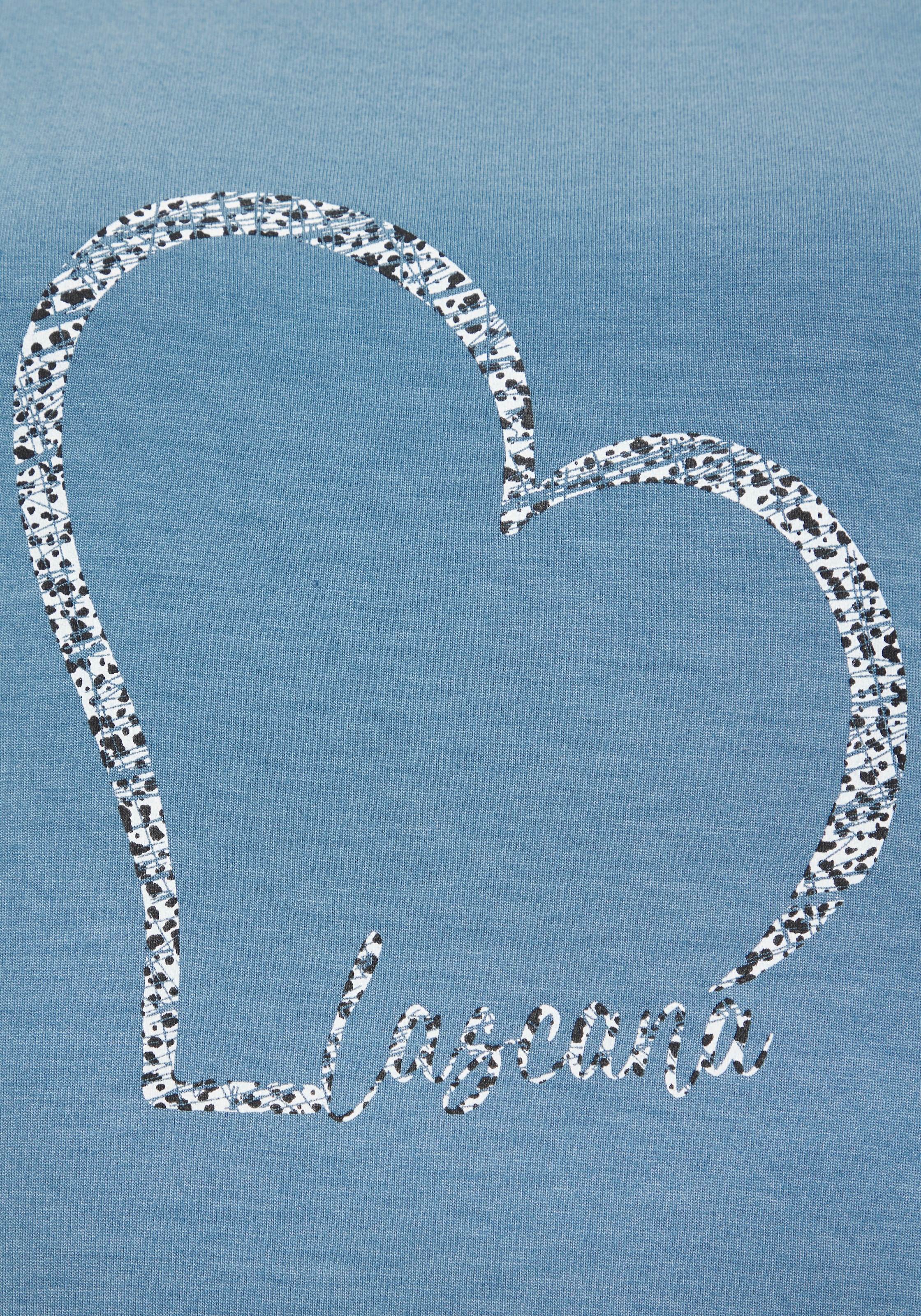 LASCANA Kurzarmshirt »mit Lascana Herz Print«, aus weichem Viskose-Stretch
