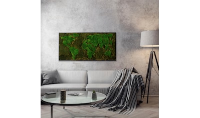 Bönninghoff Bild mit Rahmen »Moos«, Weltkarte, (1 St.), jedes Bild ein  Unikat, BxH: 120x60 cm auf Rechnung kaufen