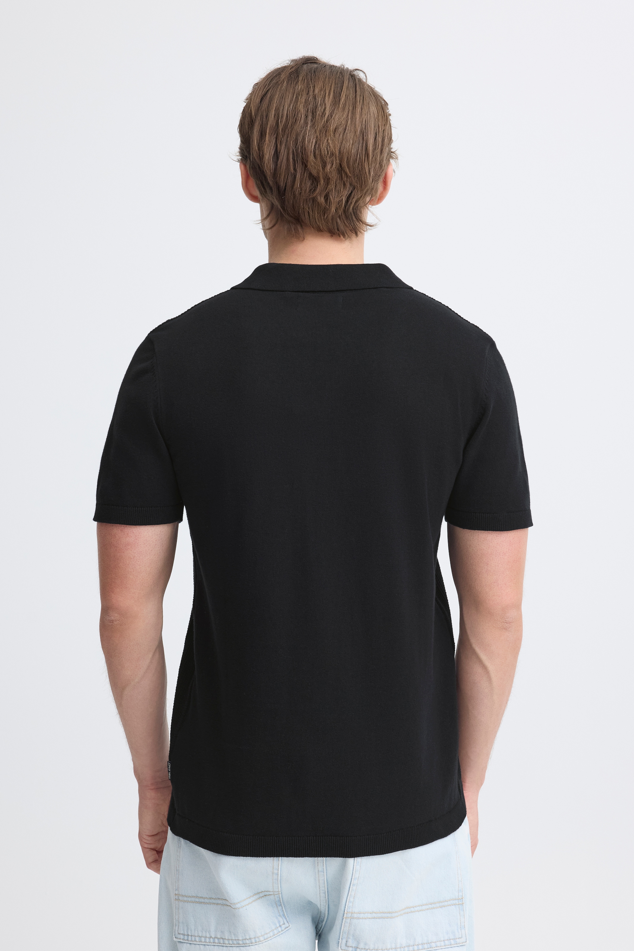 Blend Polokragenpullover »BHBARON SPLIT POLO PPNOOS« aus Baumwolle, Regular Fit, unifarben, Kurzarm, mit V-Ausschnitt