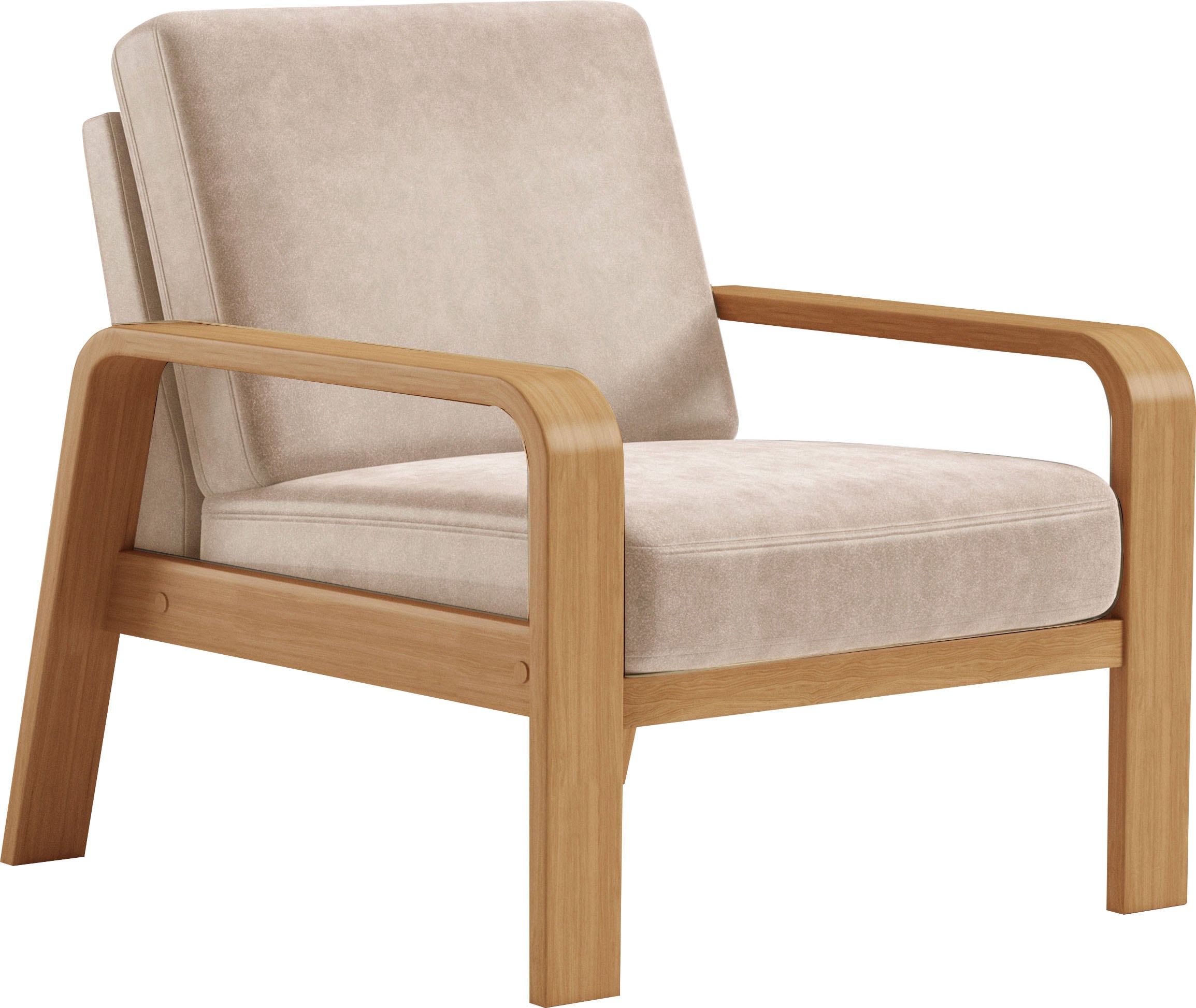sit&more Sessel »Kolding«, Armlehnen aus eichefarbigem Buchenholz, verschiedene Bezüge und Farben