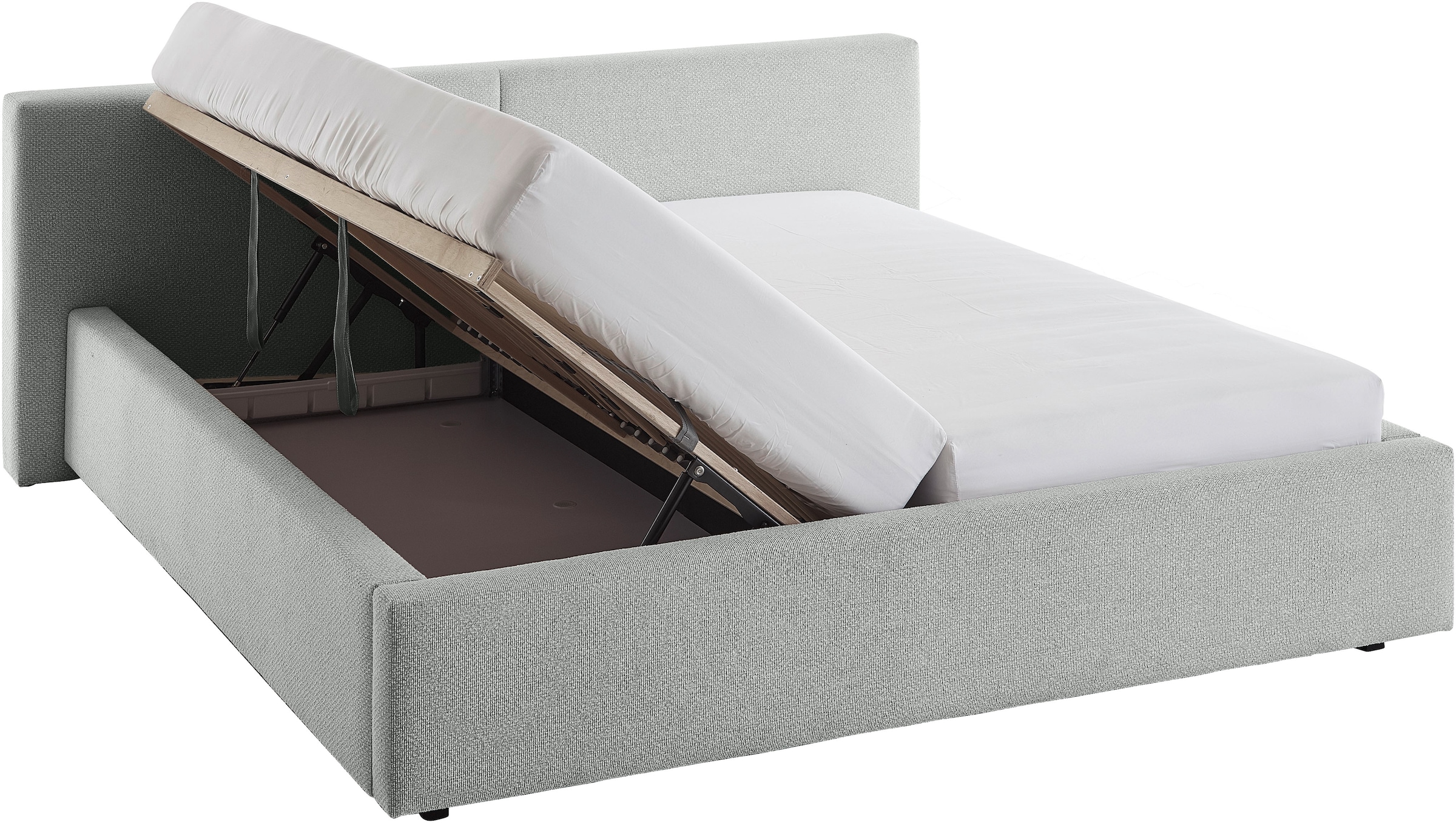 meise.möbel Polsterbett »Cube wahlweise mit Matratze und Bettkasten«, extra flaches Kopfteil, erhältlich in den Breiten 140cm, 160cm & 180cm