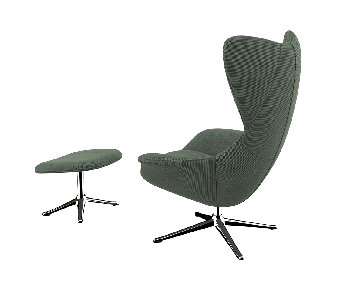 FLEXLUX Ohrensessel »Stilo Relaxsessel, TV-Sessel, OTTOs Choice«, Solitär, Stil-Ikone, drehbar, Fuß Aluminium