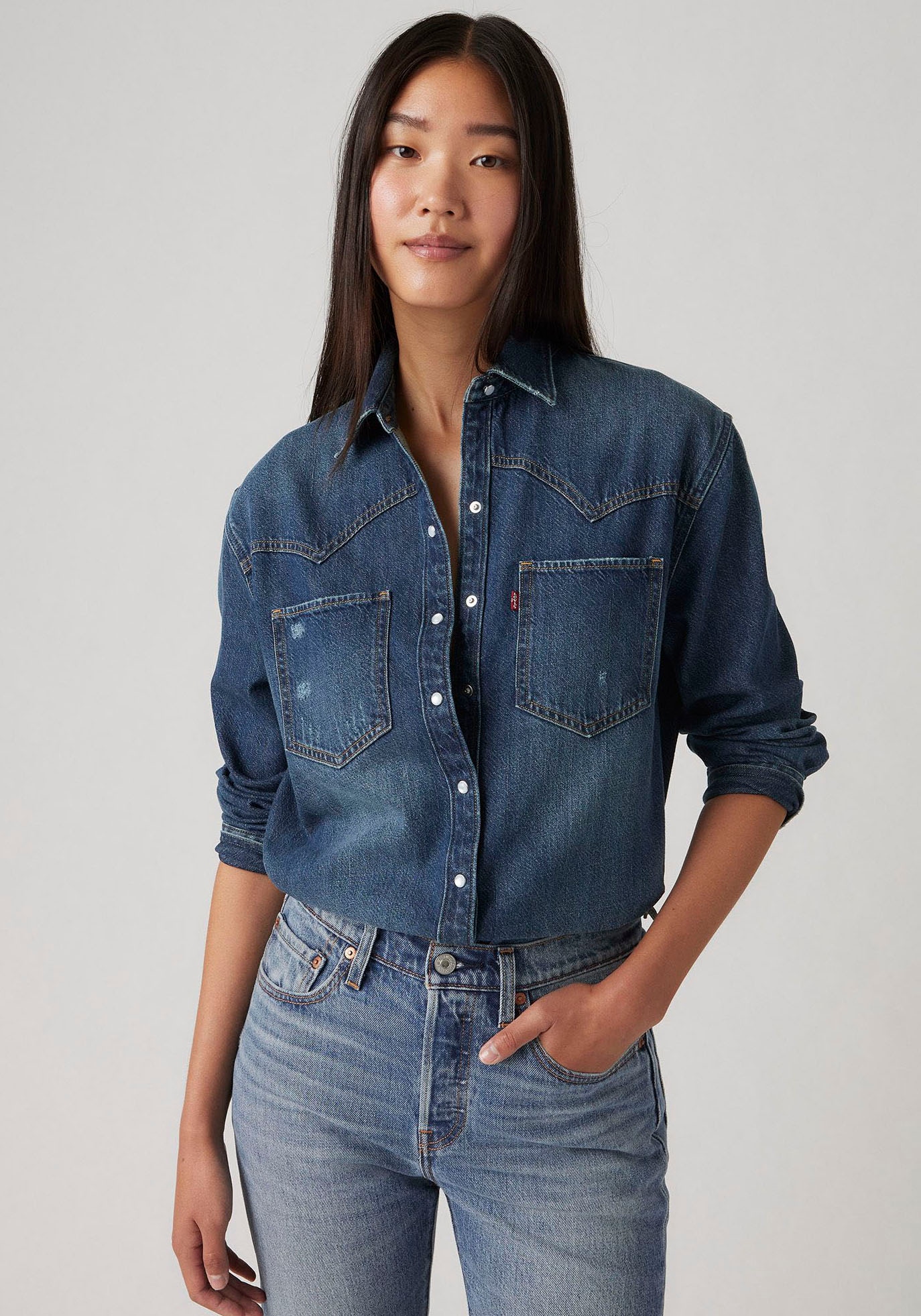 Levi's® Jeansbluse »TEODORA WESTERN SHIRT«, mit Druckknöpfen