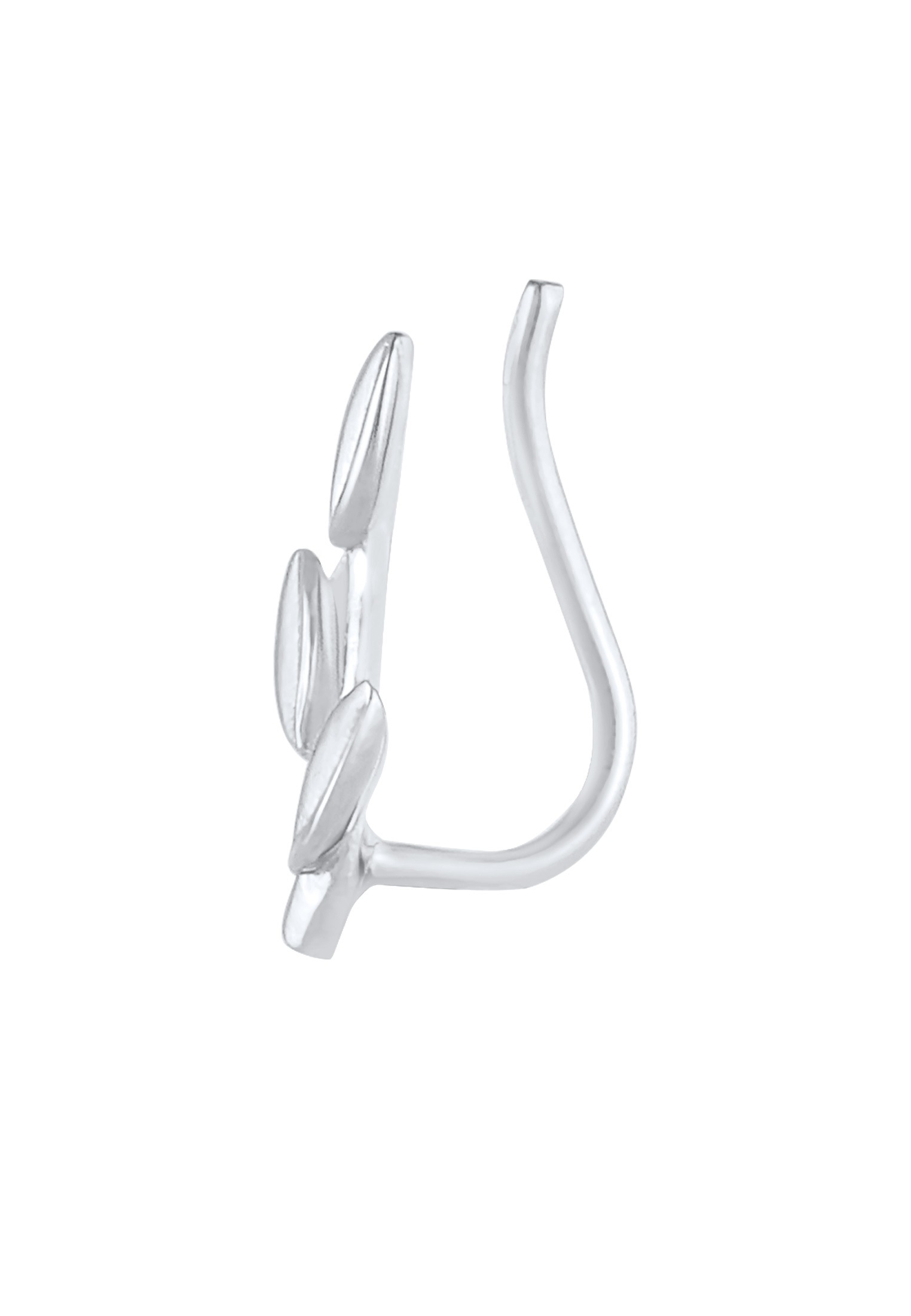 Elli Ohrklemme »Ohrringe Ear Climber Blatt Leaf Look 925 Silber (1 Stück)«