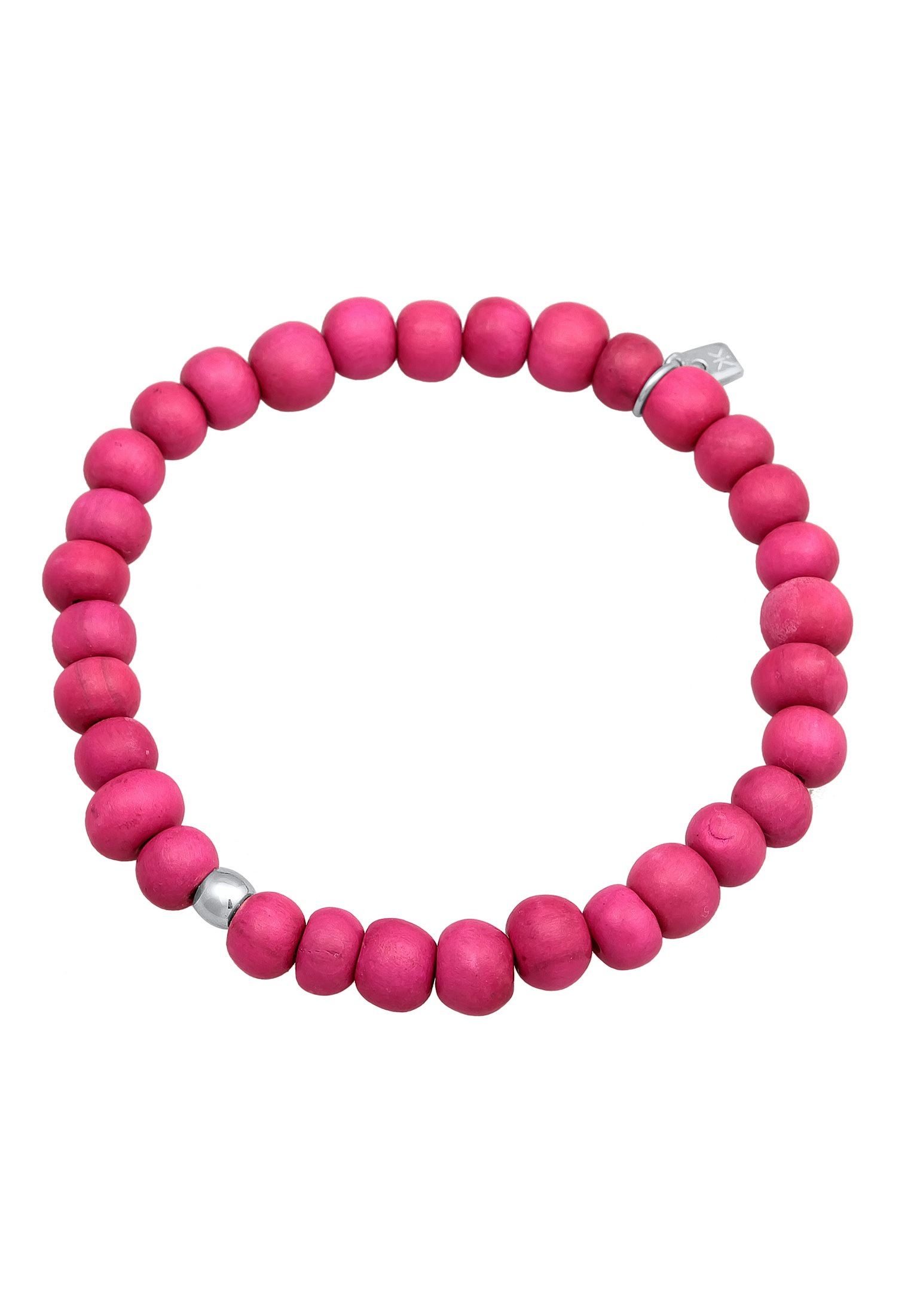Kuzzoi Armkette »Armband Holz Perlen Rosa Bead 925 Silber«