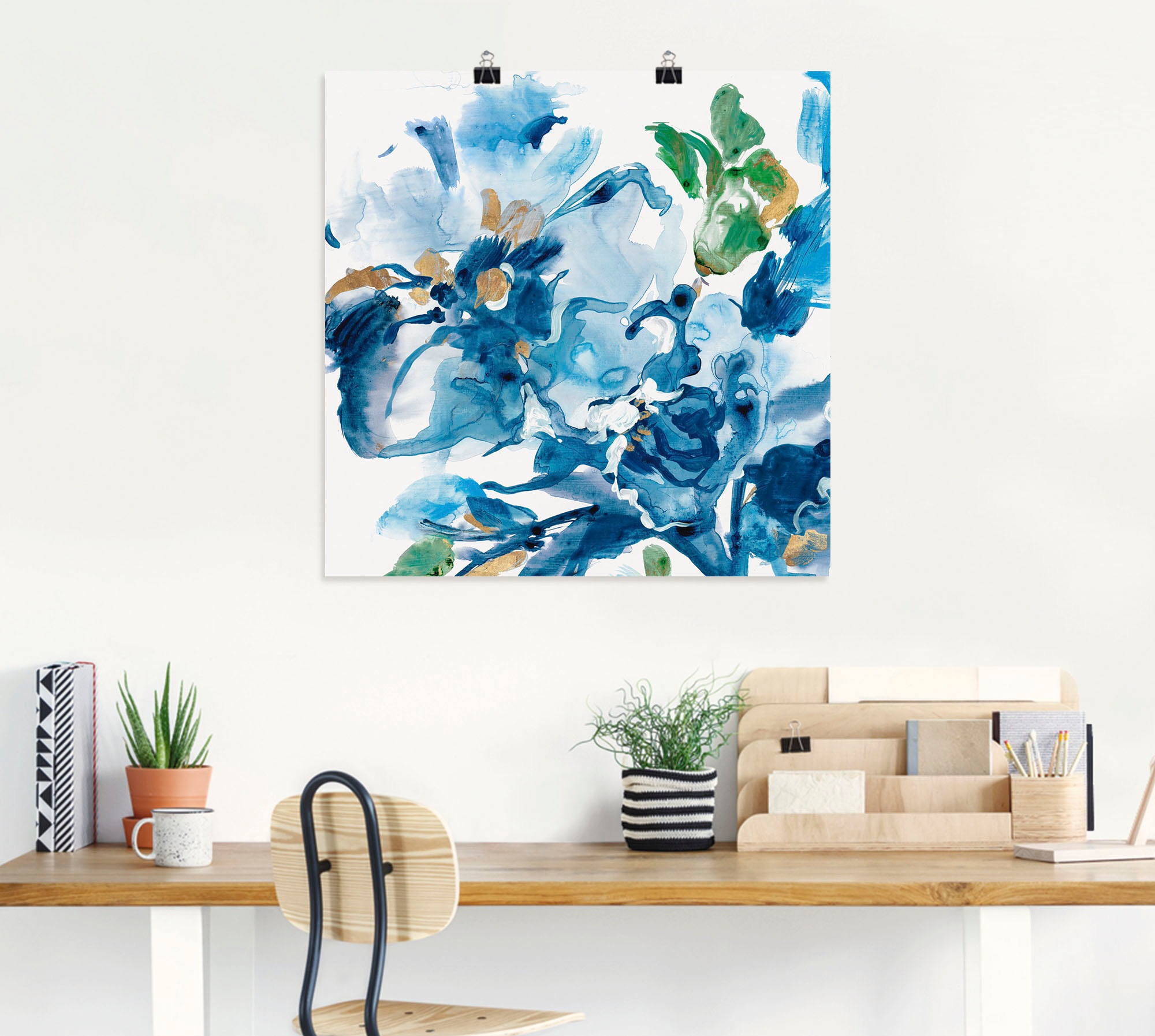 Artland Poster »Cerulean Floral«, Blumenbilder, (1 St.), als Alubild, Leinwandbild, Wandaufkleber oder Poster in versch. Größen