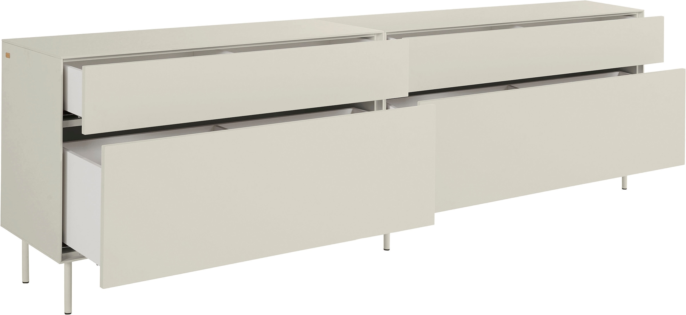 LeGer Home by Lena Gercke Lowboard »Essentials«, (2 St.), Breite: 224cm, MDF lackiert, Push-to-open-Funktion