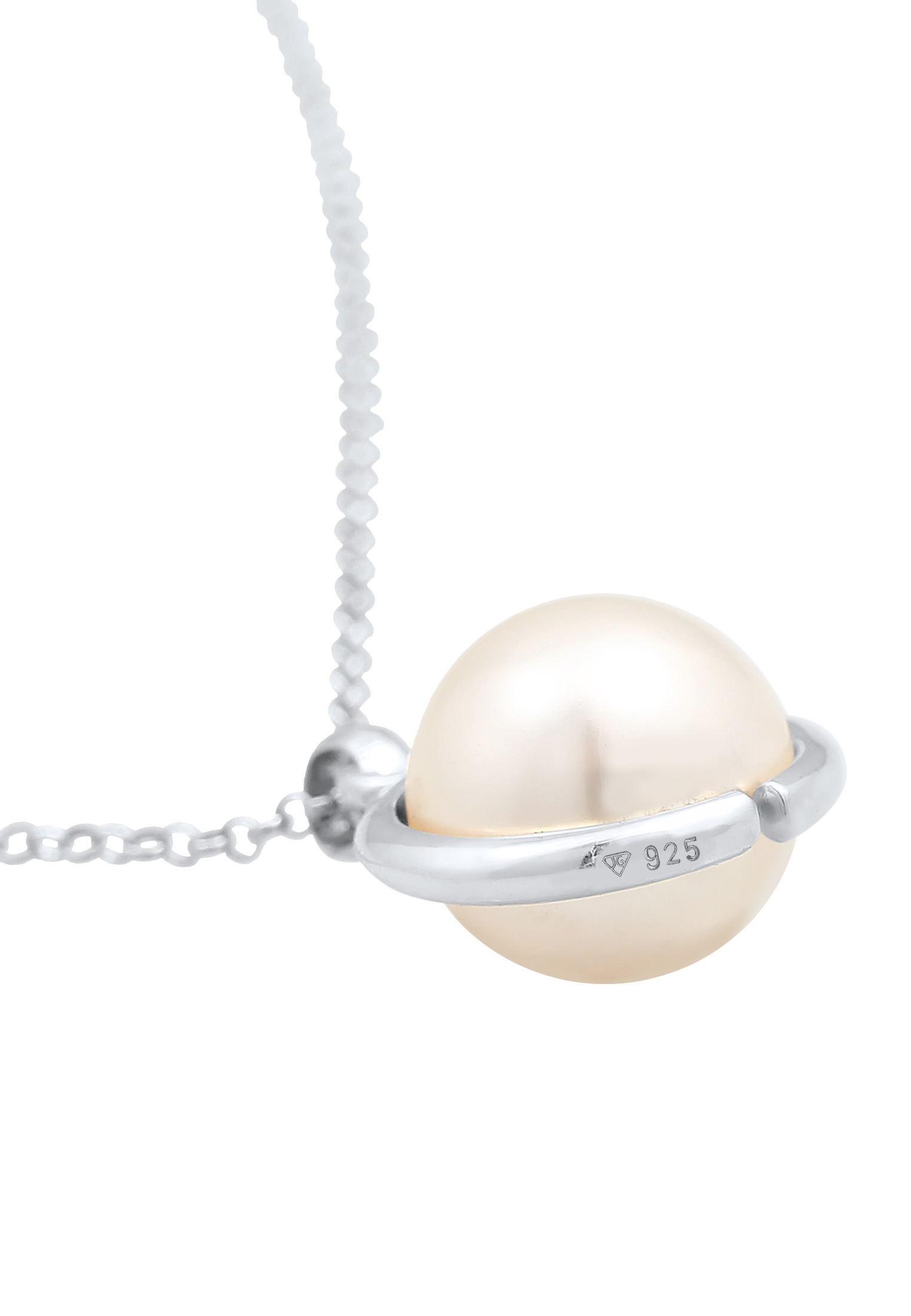 Elli Lange Kette »Halskette Synthetische Perle Rund Klassik 925 Silber«