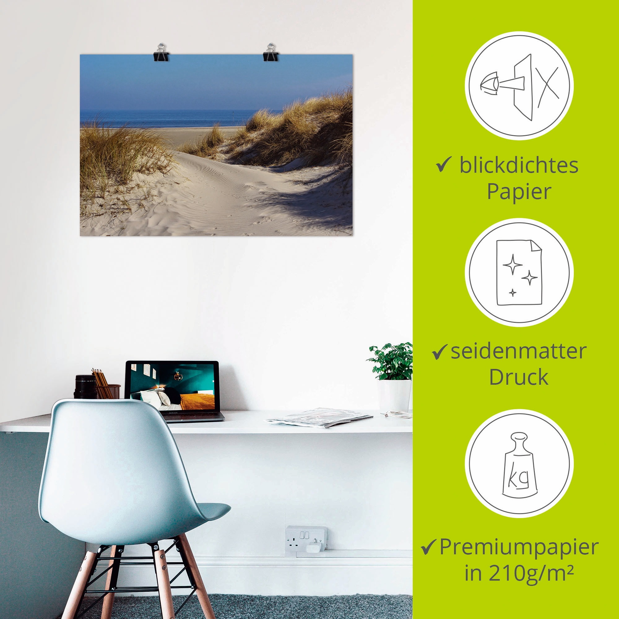 Artland Poster »Am Meer - Insel Amrum«, Strand, (1 St.), als Alubild, Leinwandbild, Wandaufkleber oder Poster in versch. Größen