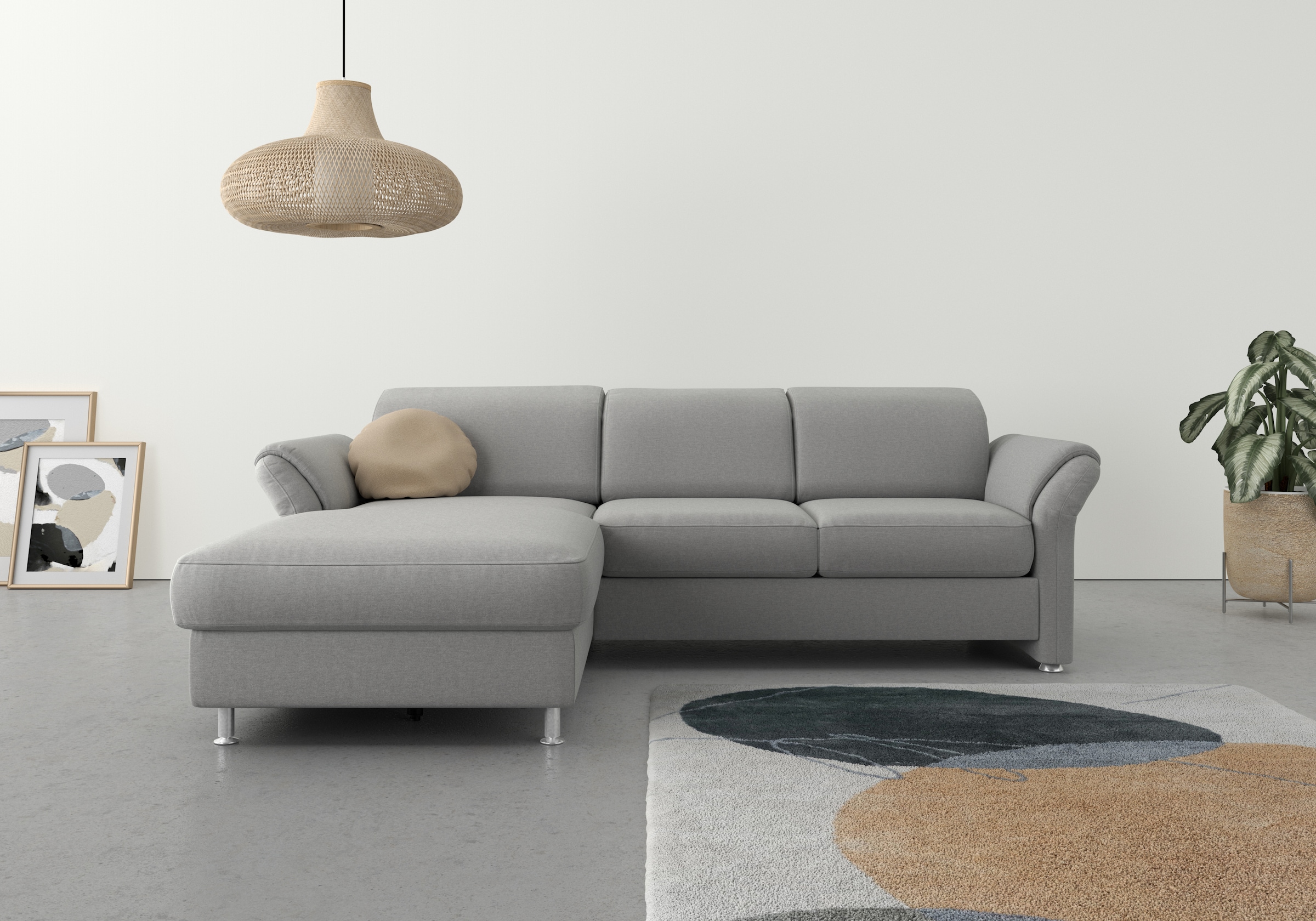 sit&more Ecksofa »Apulia L-Form«, wahlweise Bettfunktion, Bettkasten und Kopf- und Armteilverstellung