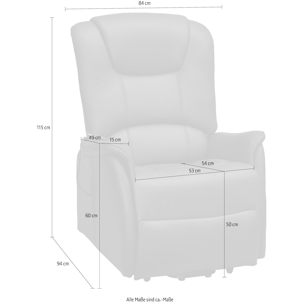 Duo Collection TV-Sessel, mit Aufstehhilfe, bis 150 kg belastbar, XXL