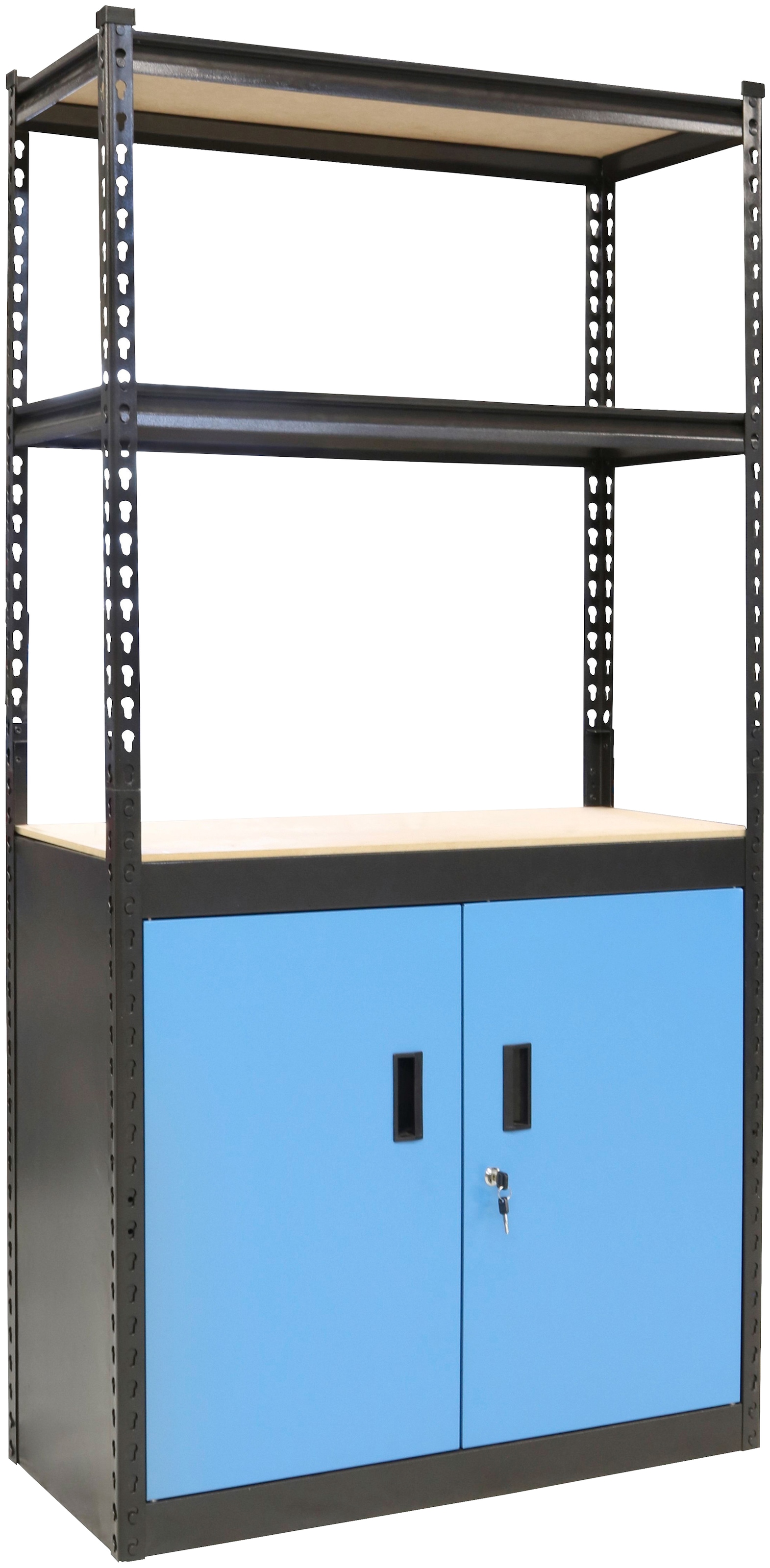 Güde Steckregal, B/T/H: 90x40x183 cm, mit Schrank & 4 Regalböden