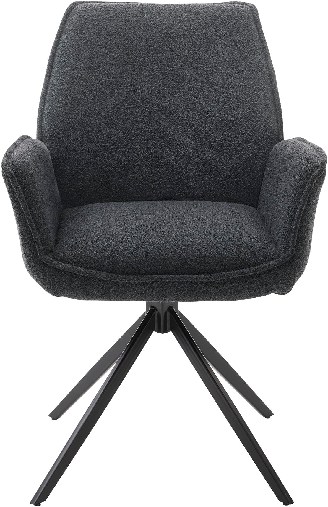 Musterring Esszimmerstuhl »Tiama«, (Set), 2 St., Bouclé, Stativgestell aus Eisen schwarz, 180° drehbar, Stoff Cord oder Bouclé