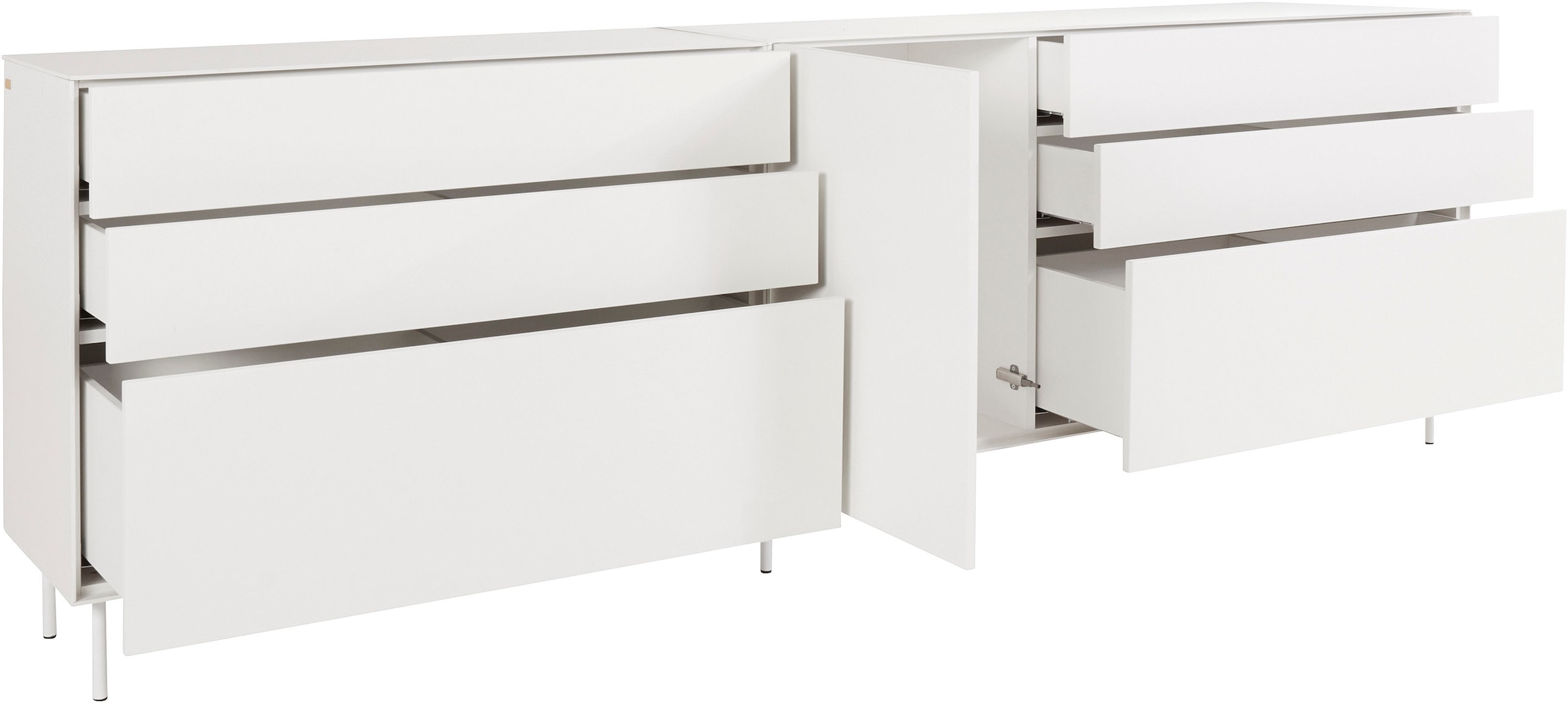 LeGer Home by Lena Gercke Sideboard »Essentials«, (2 St.), Breite: 279cm, MDF lackiert, Push-to-open-Funktion