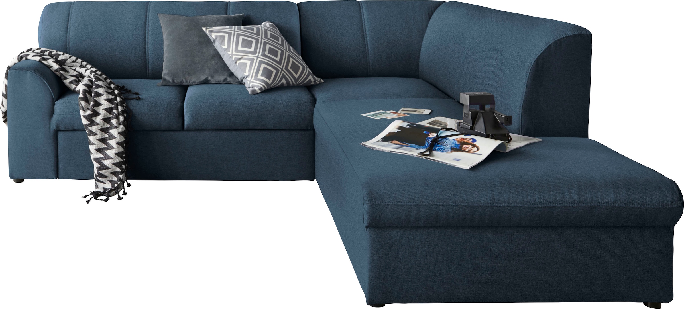 DOMO collection Ecksofa »Topper zeitlos elegant, kompakte Stellmaße, OTTOs Choice, L-Form«, mit Ottomane, wahlweise mit Schlaffunktion