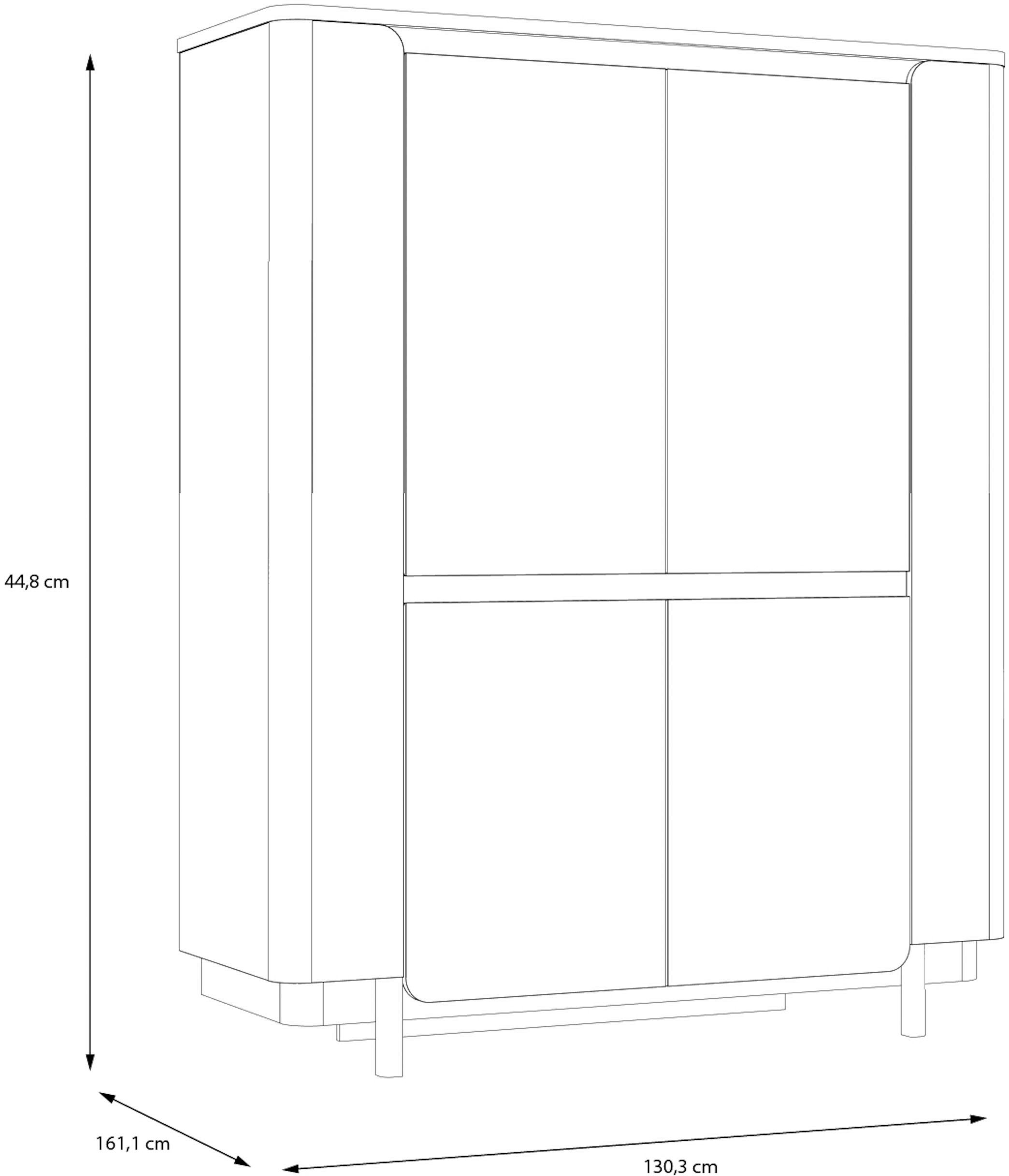 FORTE Vitrine »Vodol«, Highboard, Soft Close, ABS Kanten