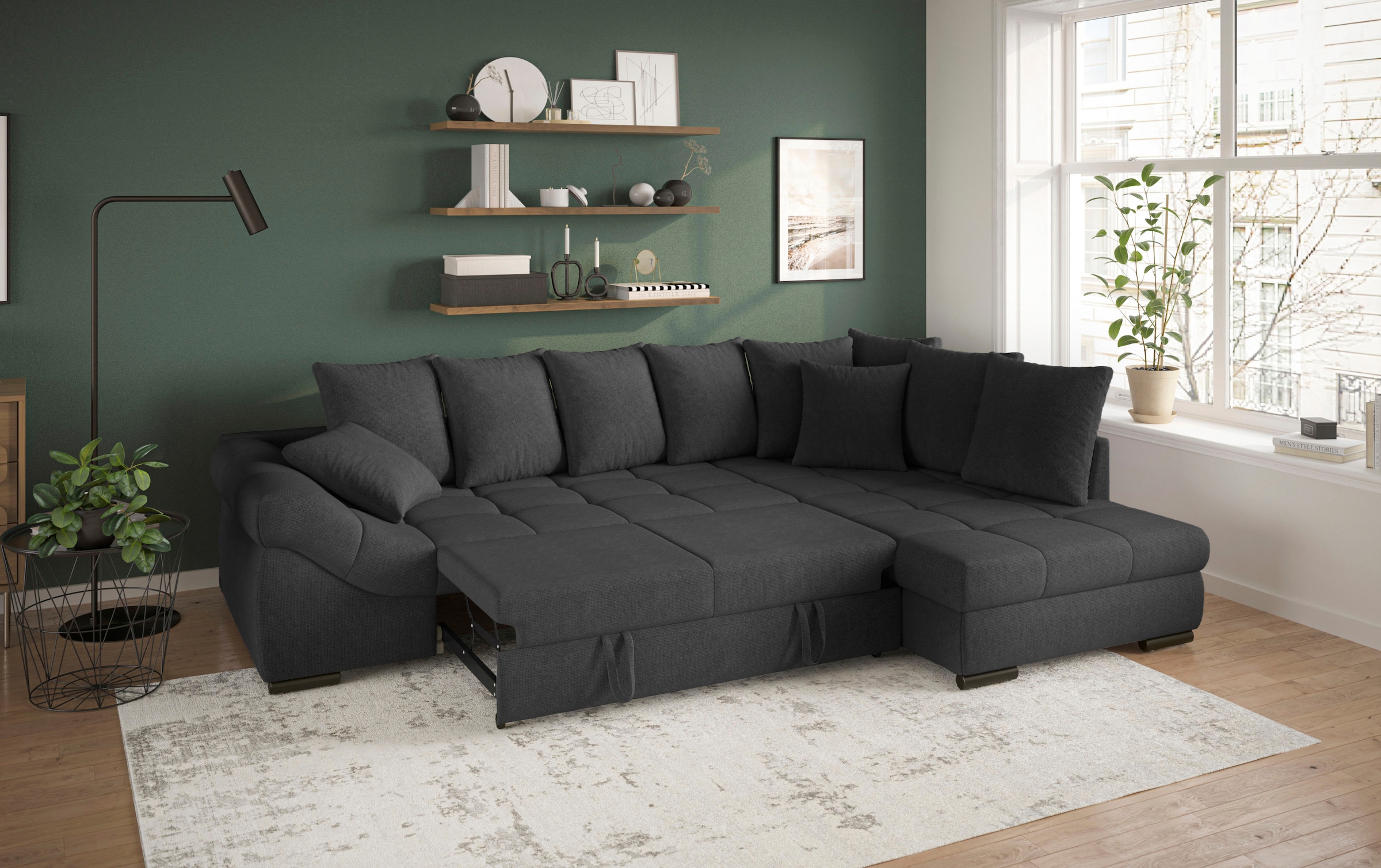 Mr. Couch Ecksofa »Pietro, L-Form, mit Bett, wahlweise mit Kaltschaum« mit Kaltschaum und Bett