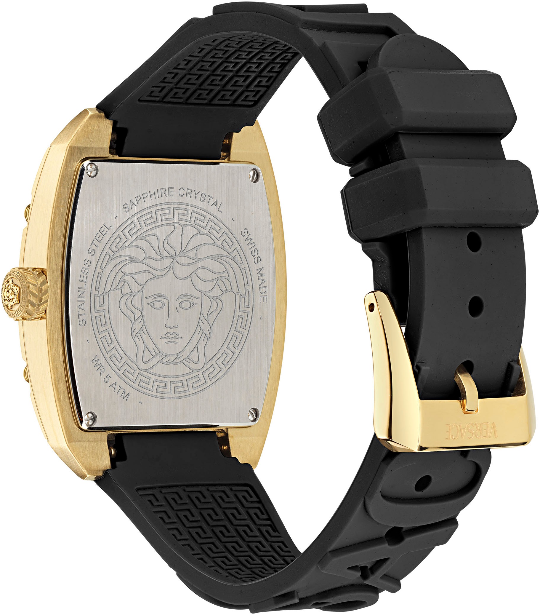 Versace Quarzuhr »DOMINUS LADY«, Armbanduhr, Damenuhr, Saphirglas, Swiss Made, Leuchtindizes, analog