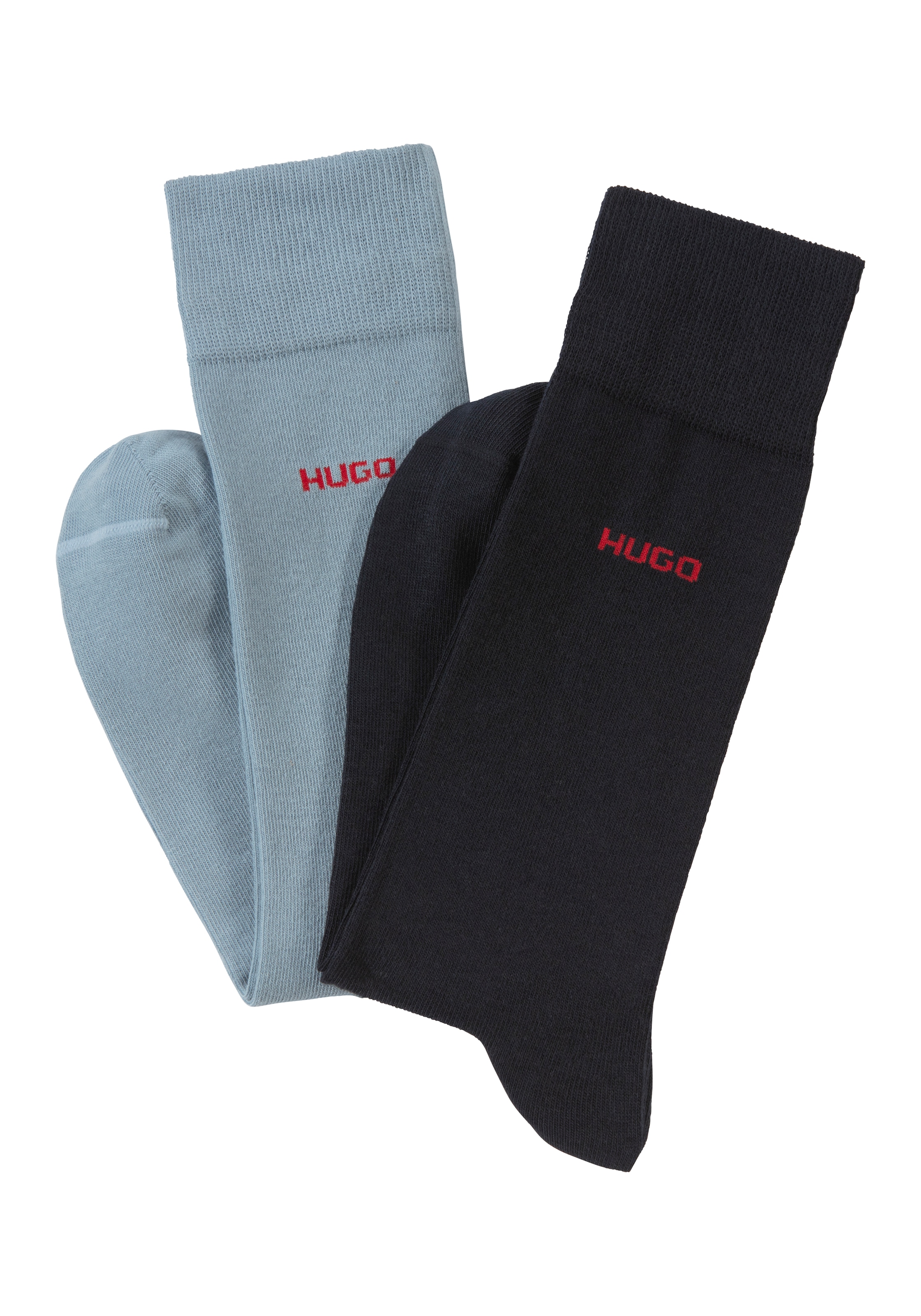 HUGO Underwear Businesssocken »2P RS UNI CC«, (Packung, 2 Paar, 2er Pack), mit kontrastfarbenem HUGO Logo-Schriftzug