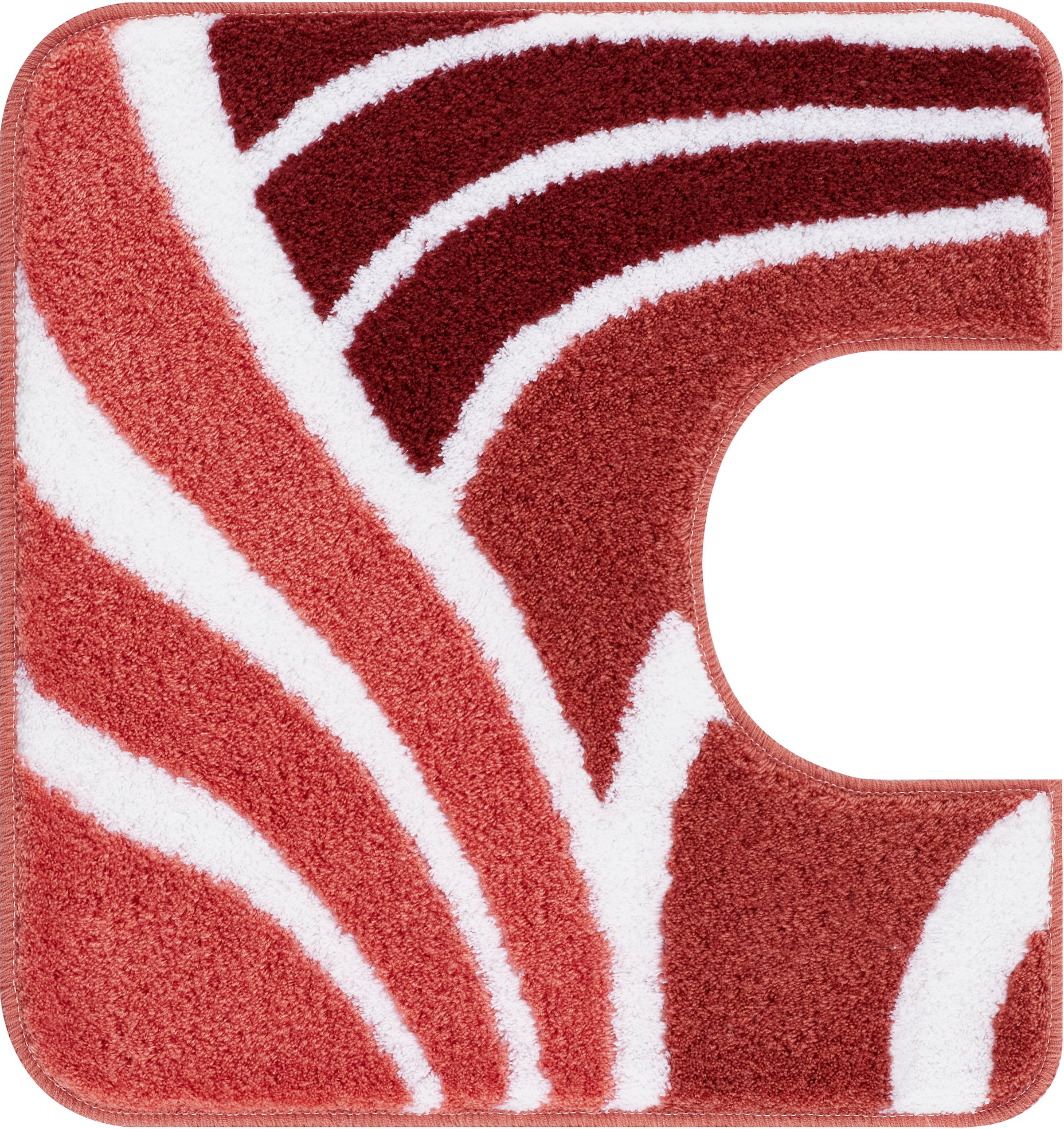 Kleine Wolke Badematte »Flame« Höhe 15 mm rutschhemmend beschichtet fußbodenheizungsgeeignet Badteppich, modernes Wellen Design