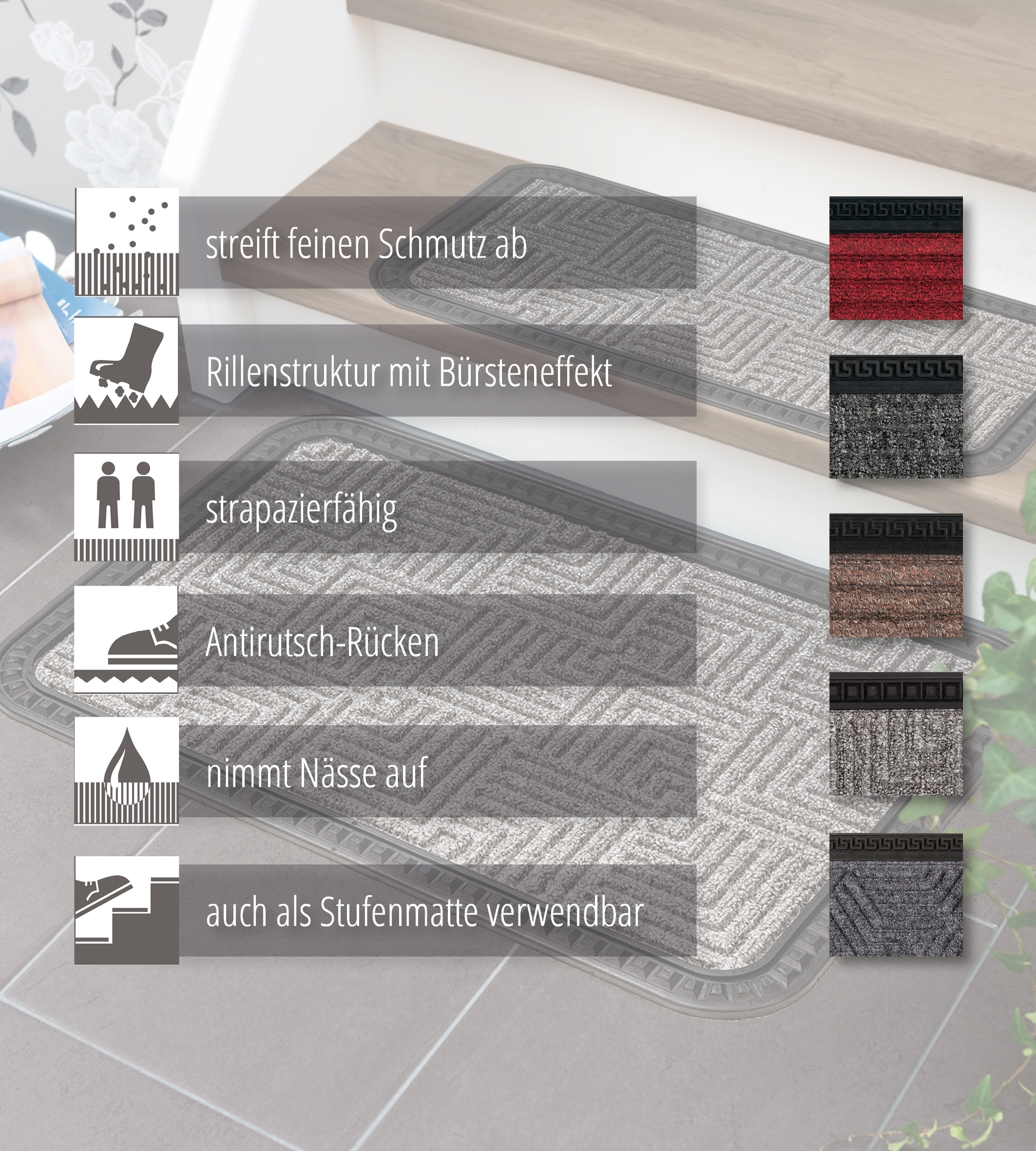 ASTRA Fußmatte »Border Star 2« rechteckig 8 mm Höhe Schmutzfangmatte, In -und Outdoor geeignet