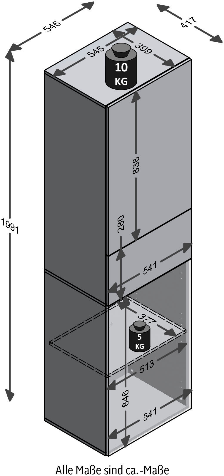 FMD Garderobenschrank »Belm«, Breite 54,5 cm
