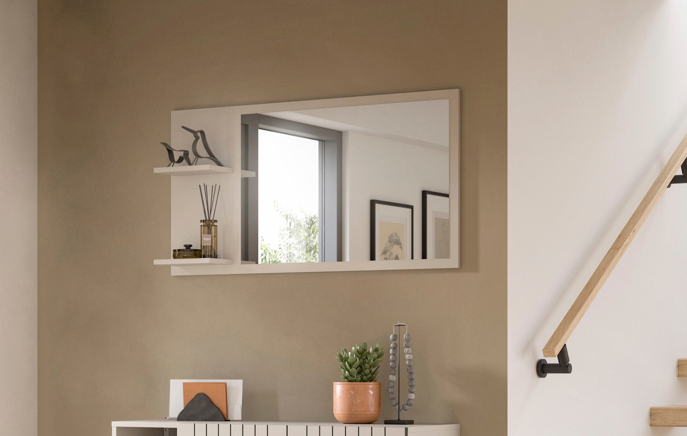 INOSIGN Spiegel »TATIO, 106x55x16 cm, 2 Ablageböden, große Spiegelfläche«