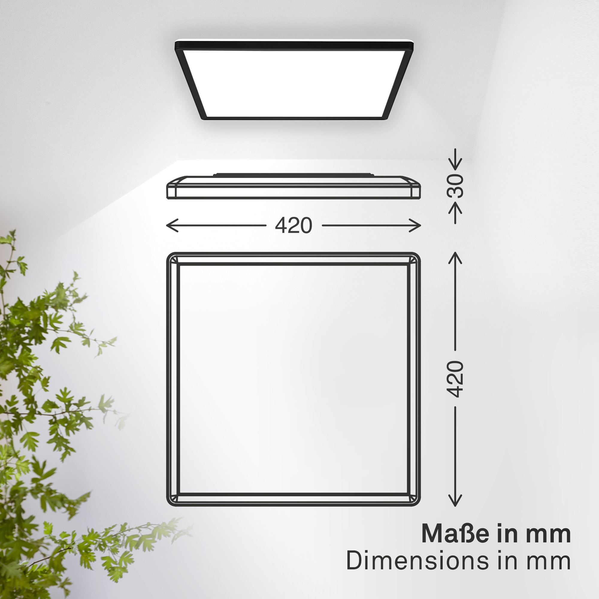 B.K.Licht LED Panel »SHALLOW« LED-Board 1 Stk. Neutralweiß 42x42x3 cm, Badlampe, Badezimmer, Küche, Wohnzimmer