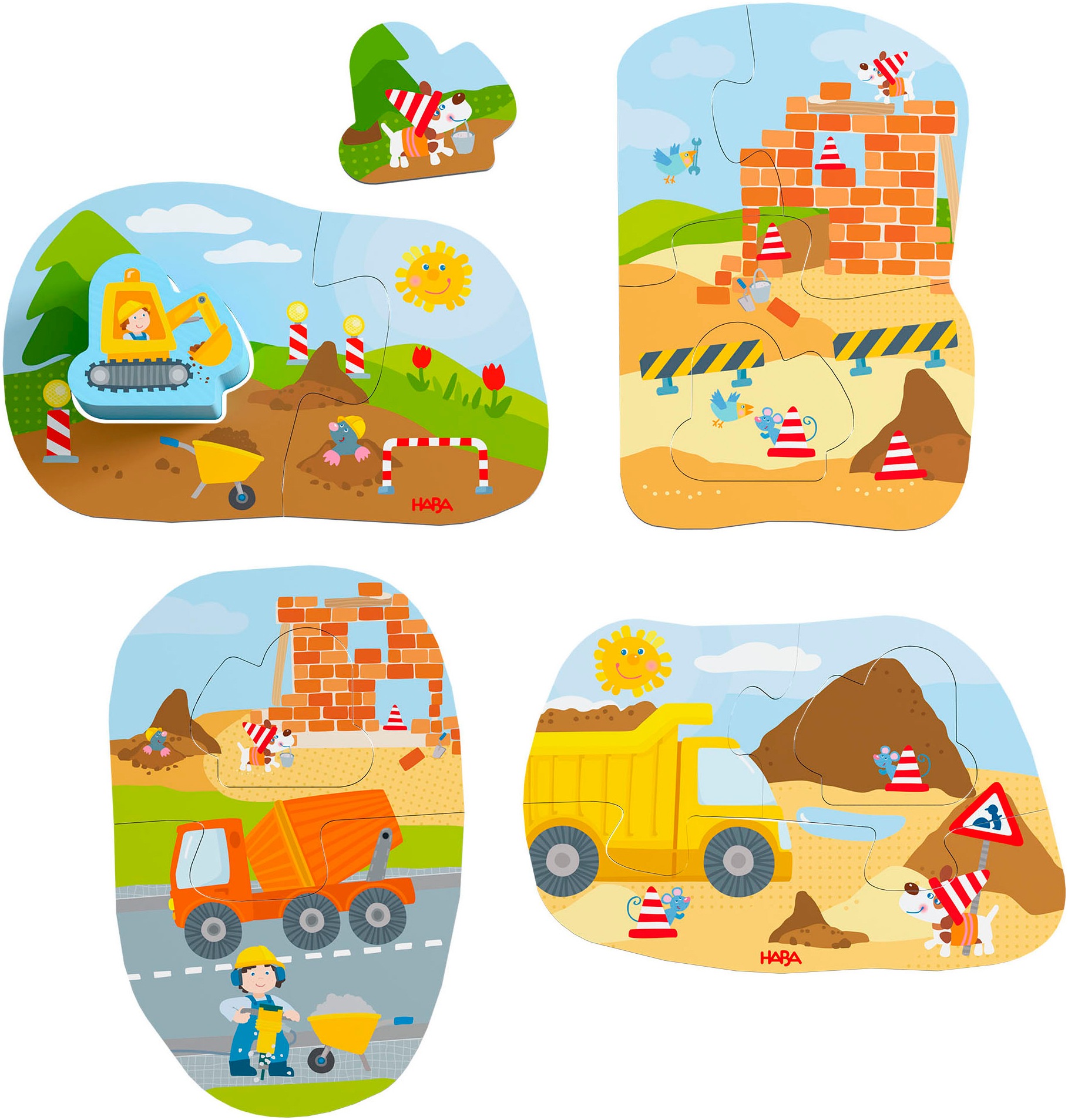 Haba Puzzle »4 erste Puzzles Baustelle«