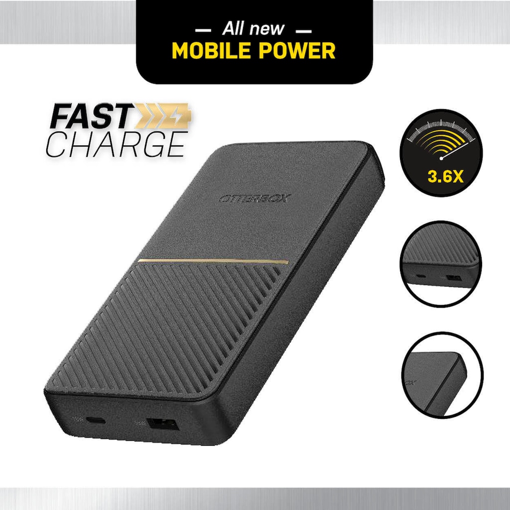 Otterbox Powerbank »Power Bank, schnelles Laden, 10000 mAh externer Akku mit USB-A USB-C«, 10000 mAh