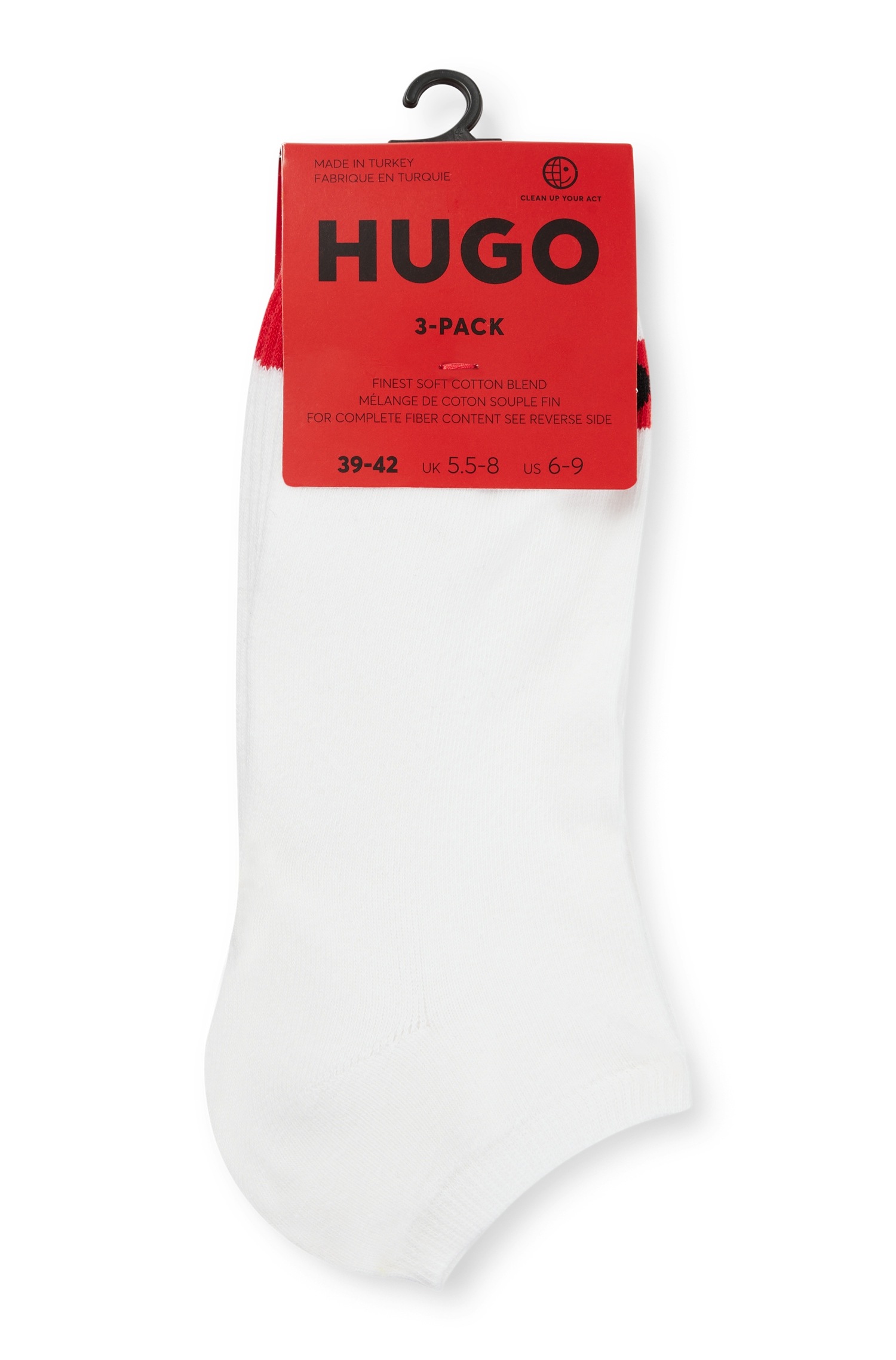 HUGO Underwear Businesssocken »3P LC PLUSH TAPE CC«, (Packung, 3 Paar, 3er), mit HUGO Logostickerei auf rotem Farbstreifen