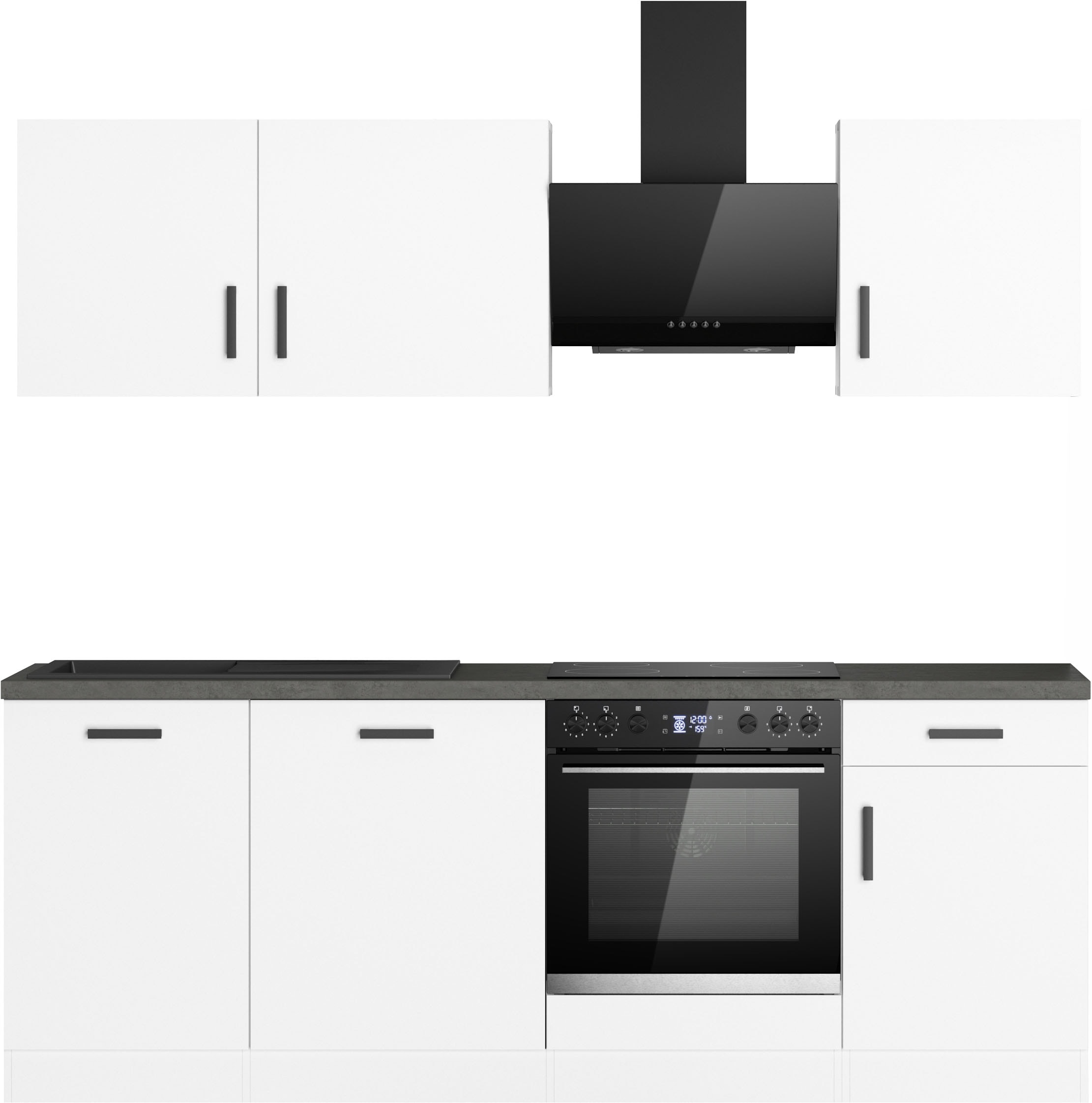 KOCHSTATION Küchenzeile »KS-Toronto« Breite 220 c, wahlweise mit HANSEATIC-E-Geräten