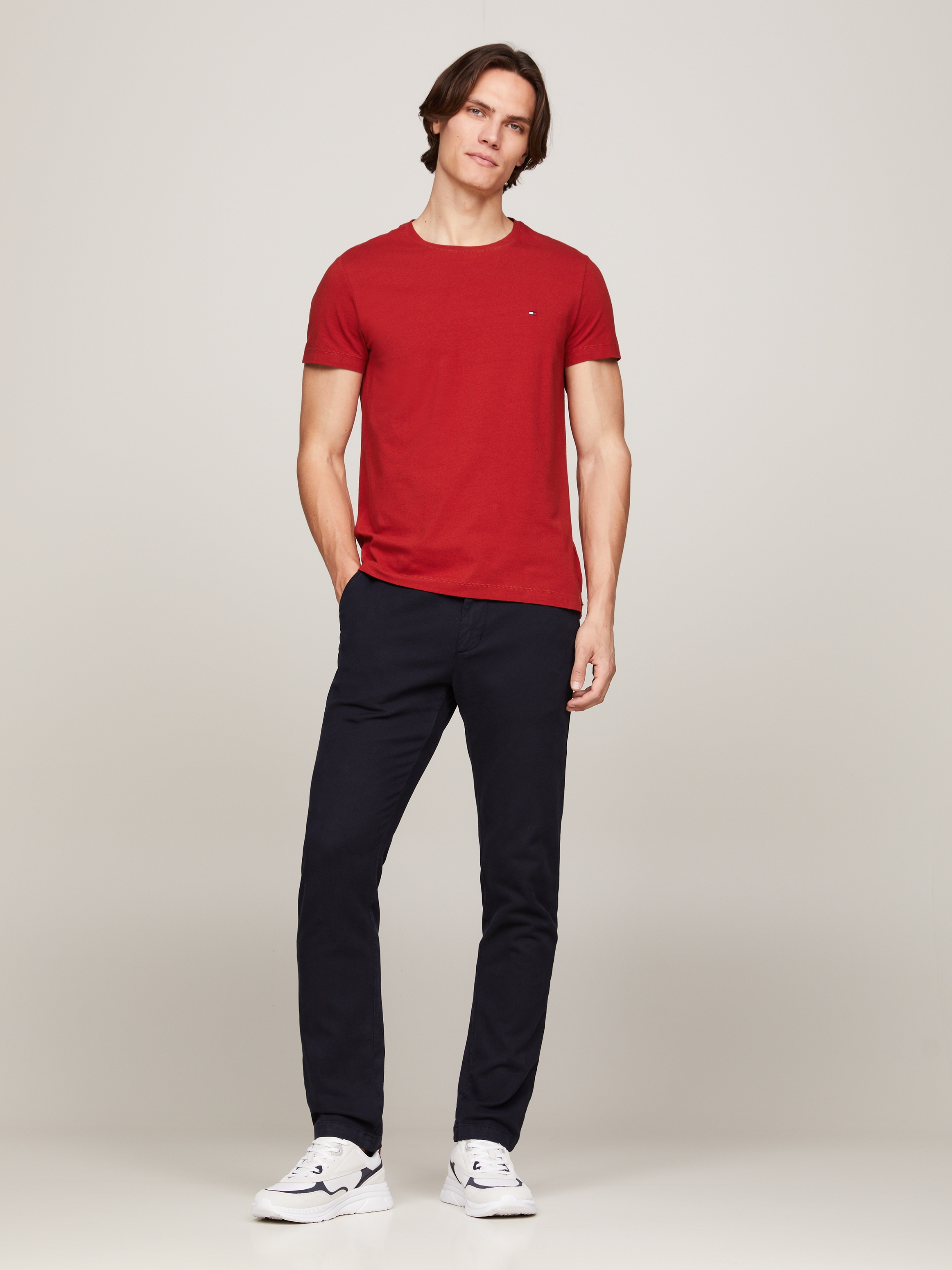 Tommy Hilfiger T-Shirt »STRETCH SLIM FIT TEE«, mit Rundhalsausschnitt
