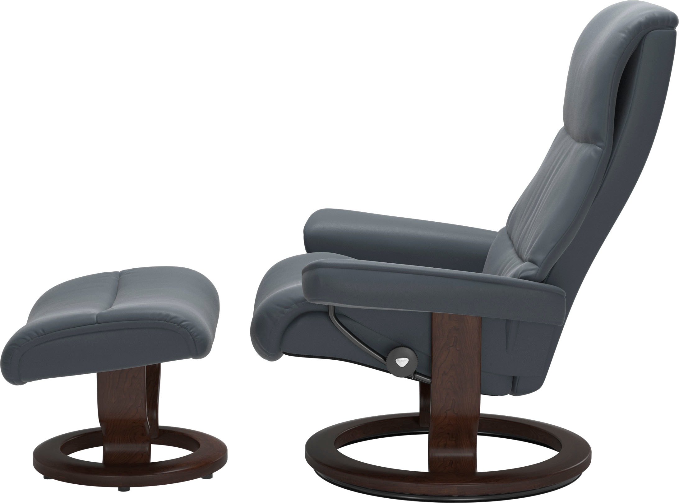 Stressless® Relaxsessel »View«, (Set, Relaxsessel mit Hocker), mit Classic Base, Größe M,Gestell Braun