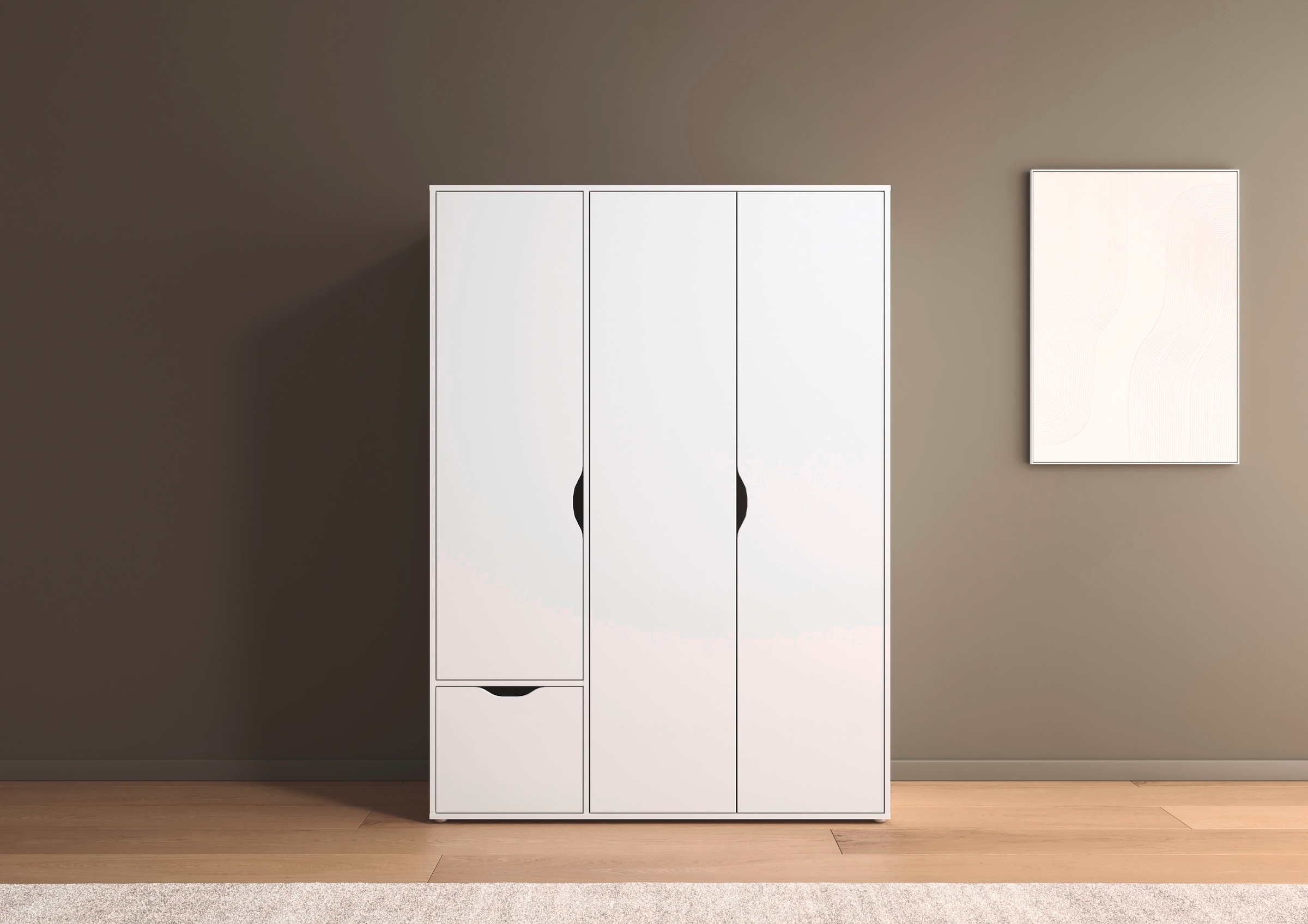 rauch Drehtürenschrank »Kleiderschrank Schrank Garderobe Wäscheschrank NARAI mit Schubladen« in 3 verschiedenen Ausstattungen BASIC/CLASSIC/PREMIUM,  Griffausfräsungen für eine grifflose Optik TOPSELLER MADE IN GERMANY