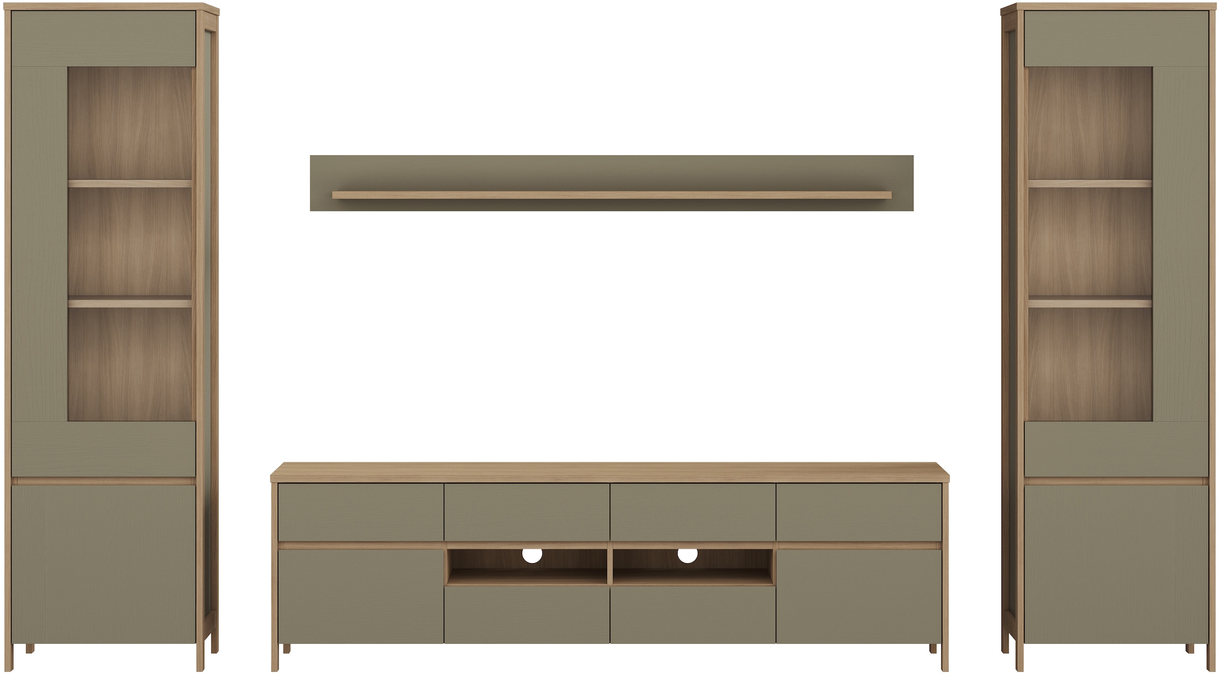 Home affaire Wohnwand »Stranda, moderne Anbauwand, Komplettset im Scandi-Style« 4 Stk. tlg.