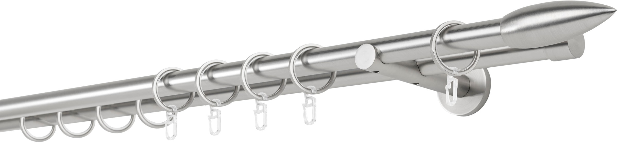 mydeco, Gardinenstange »20mm Cardo Wandträger 12 cm« 2 läufig-läufig Fixmaß, edelstahlfarben, Aluminium, B/L: 350 cm