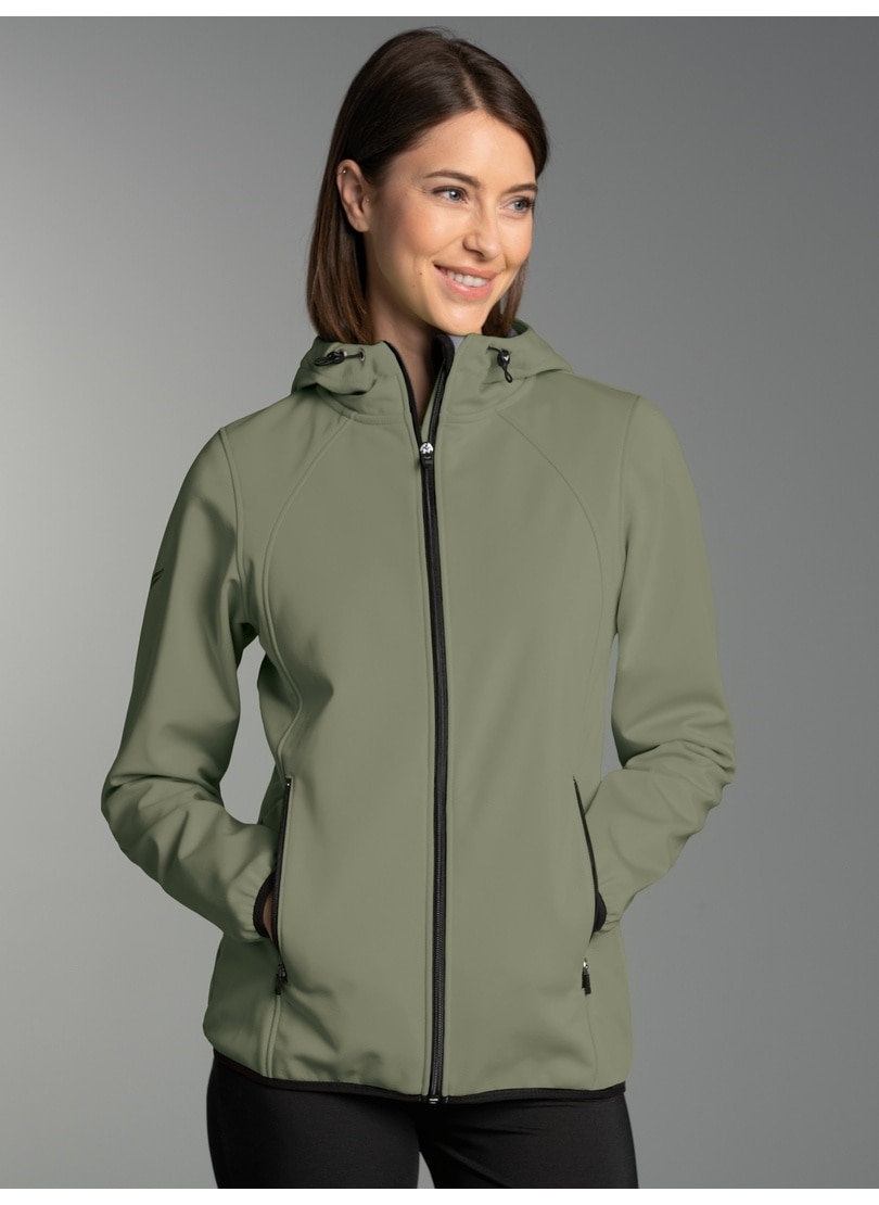 Trigema Softshelljacke »TRIGEMA Taillierte Softshell–Kapuzenjacke« 1 Stk. tlg.