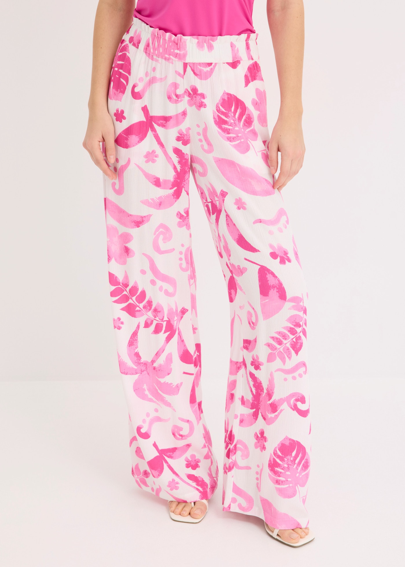 bonprix Stoffhose  aus Viskose, lockerer Loose Fit, strukturierte Oberfläche