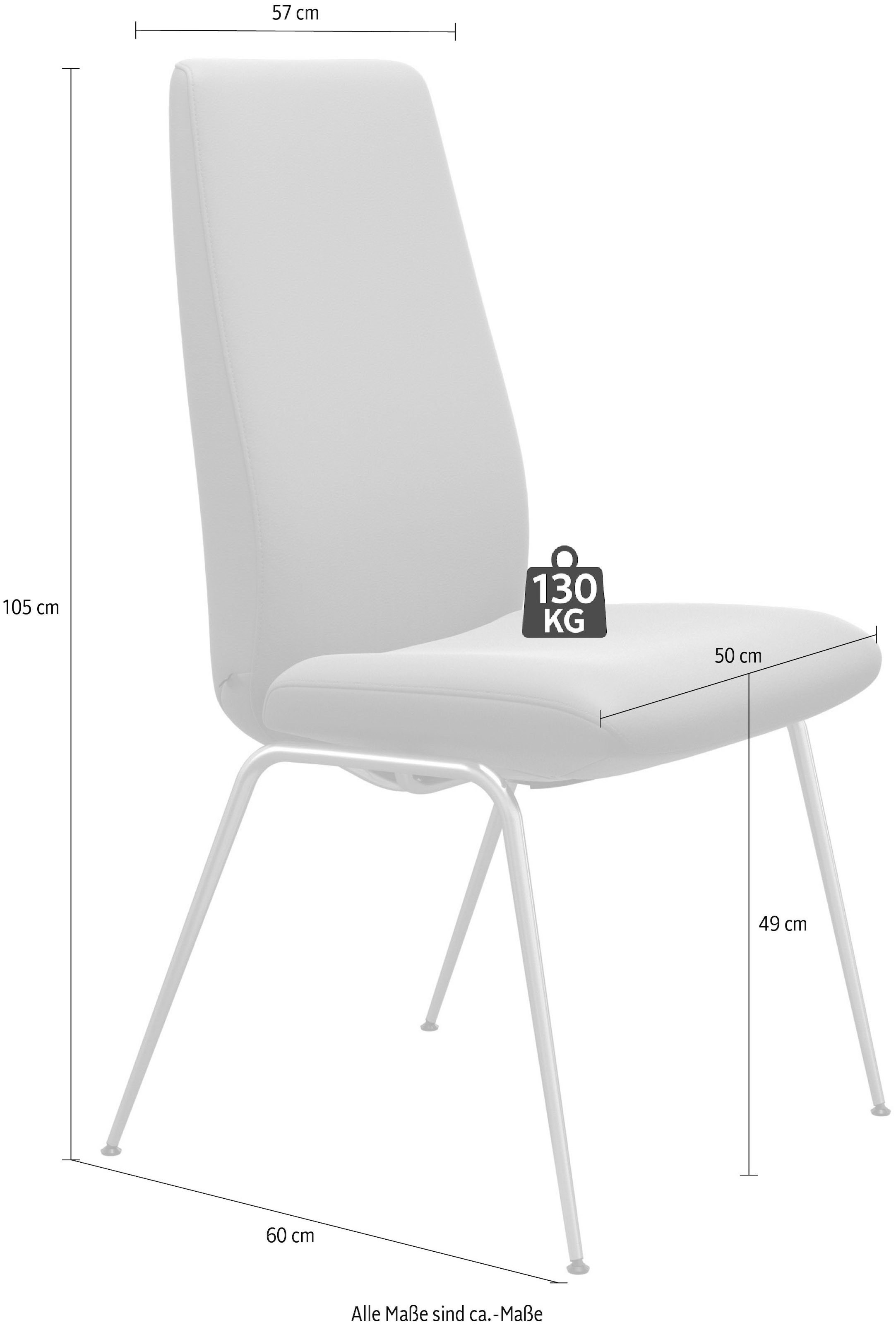 Stressless® Polsterstuhl »Laurel«, Leder BATICK, High Back, Größe L, mit Beinen aus Stahl in Chrom matt