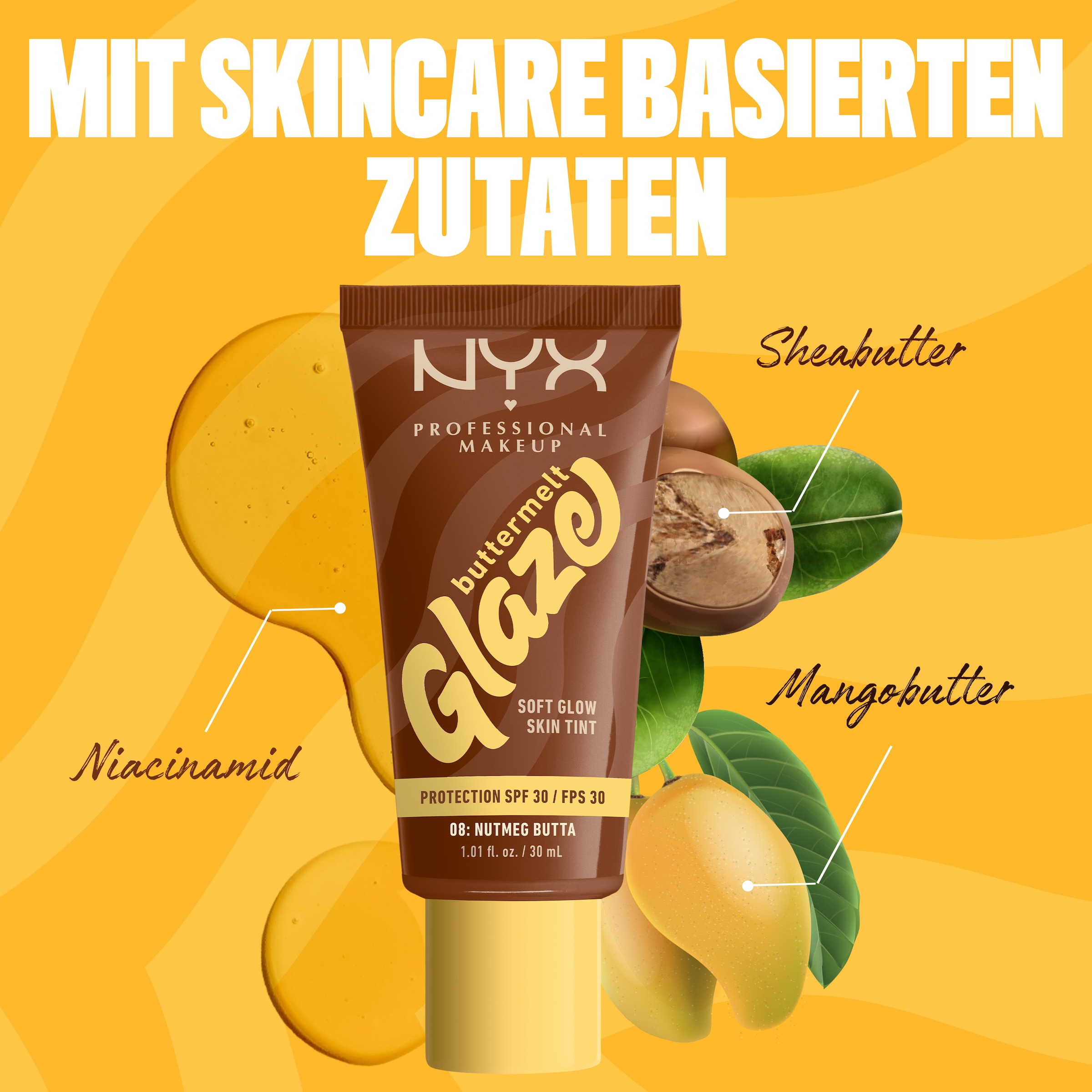 NYX Foundation »NYX Professional Makeup Buttermelt Glaze Foundation LSF 30«
