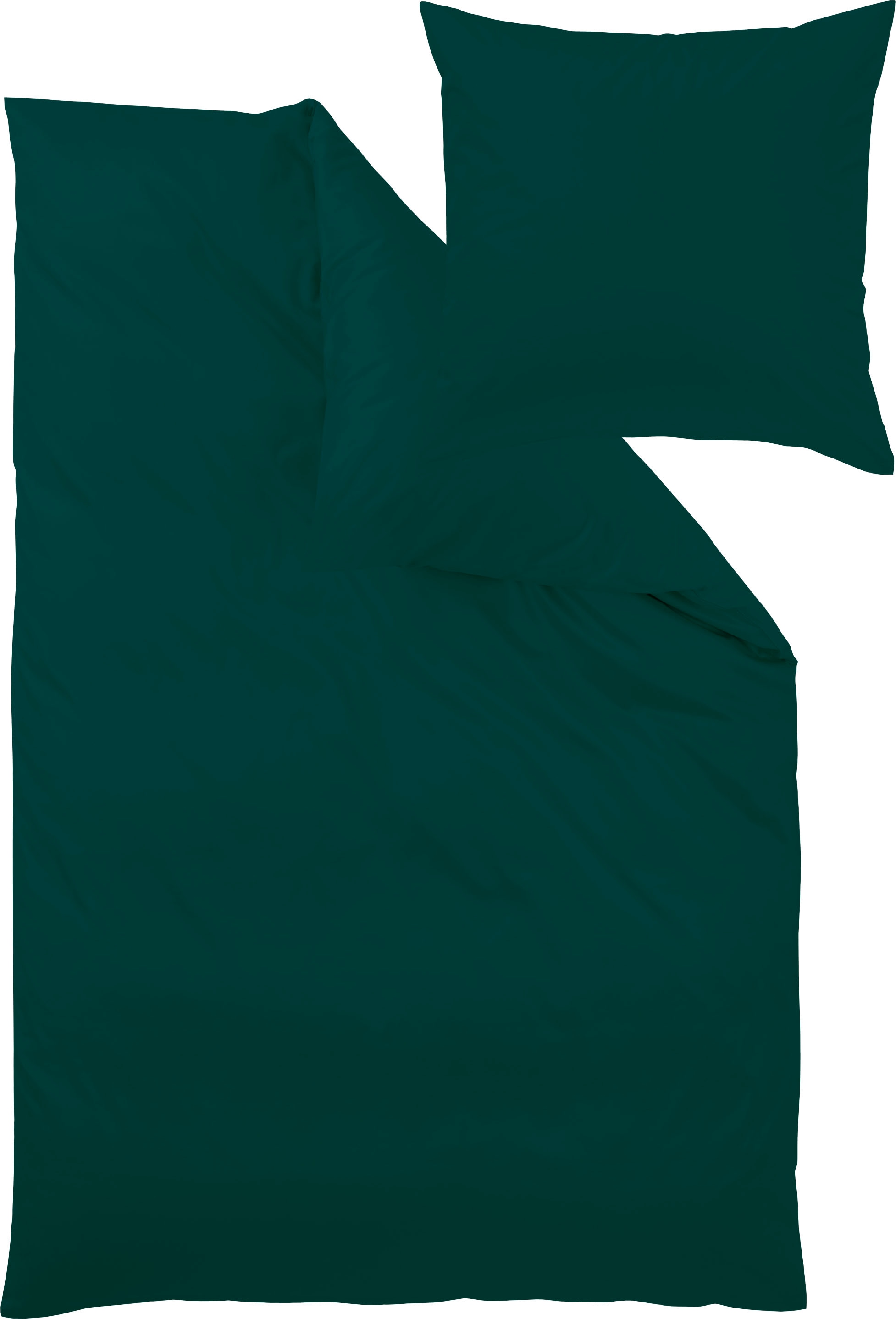 Bettwäsche »Uni-Mako-Satin aus 100% Baumwolle, Bett- und Kopfkissenbezug mit...